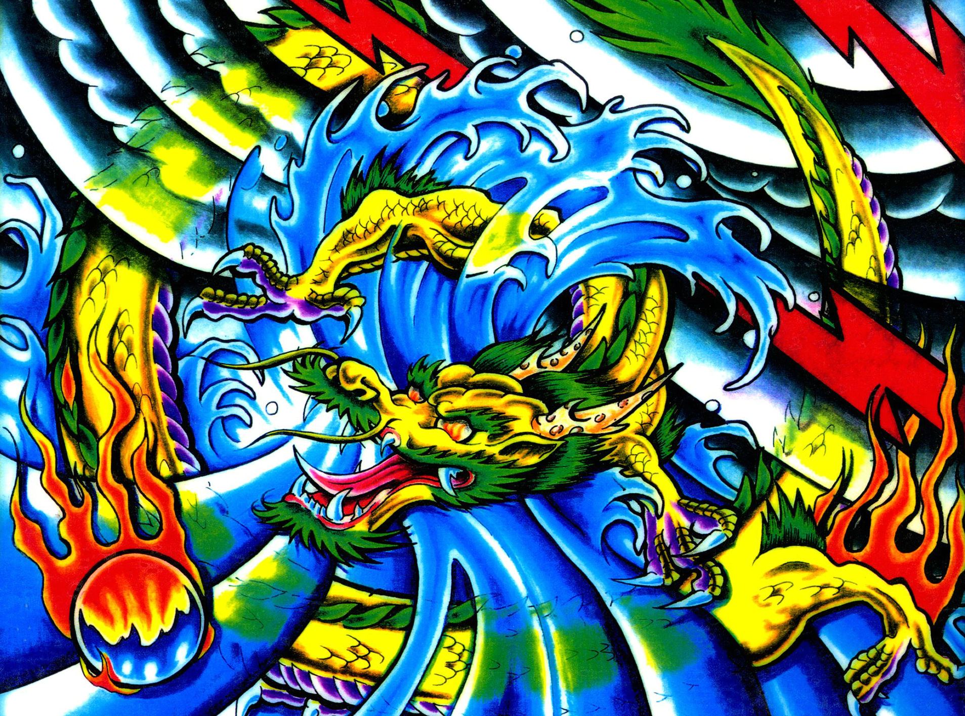 Dragon Of Fire Water 243446 : Wallpapers13.com