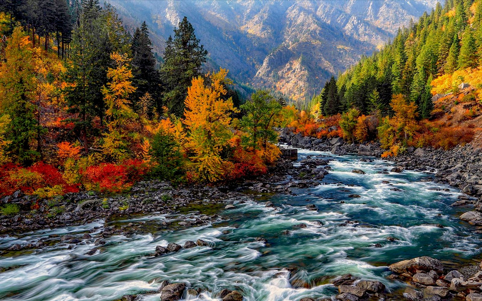 Wallpaper Hd Landscape Autumn Mountain Yellow And Red Leaves On Trees