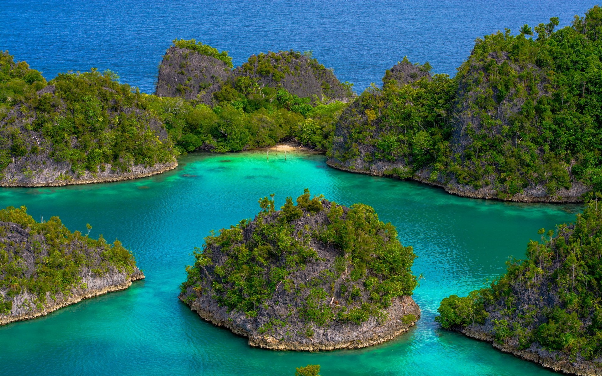 Landscape, Nature, Tropical, Islands, Turquoise Sea Green Tree Wallpaper For Desktop ...