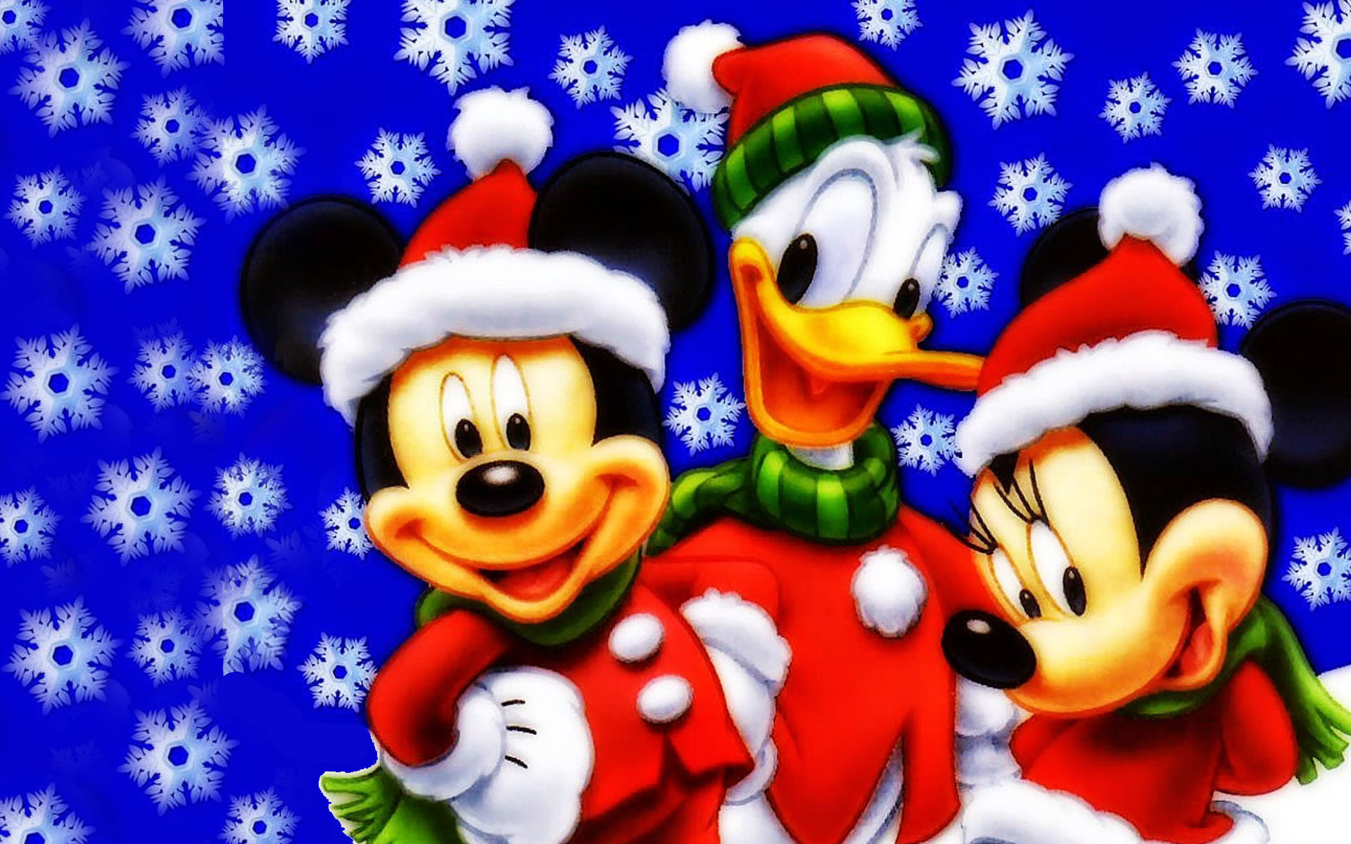 Mickey-Mouse-Donald Duck and Minnie-Christmas-Wallpaper Hd : Wallpapers13.com