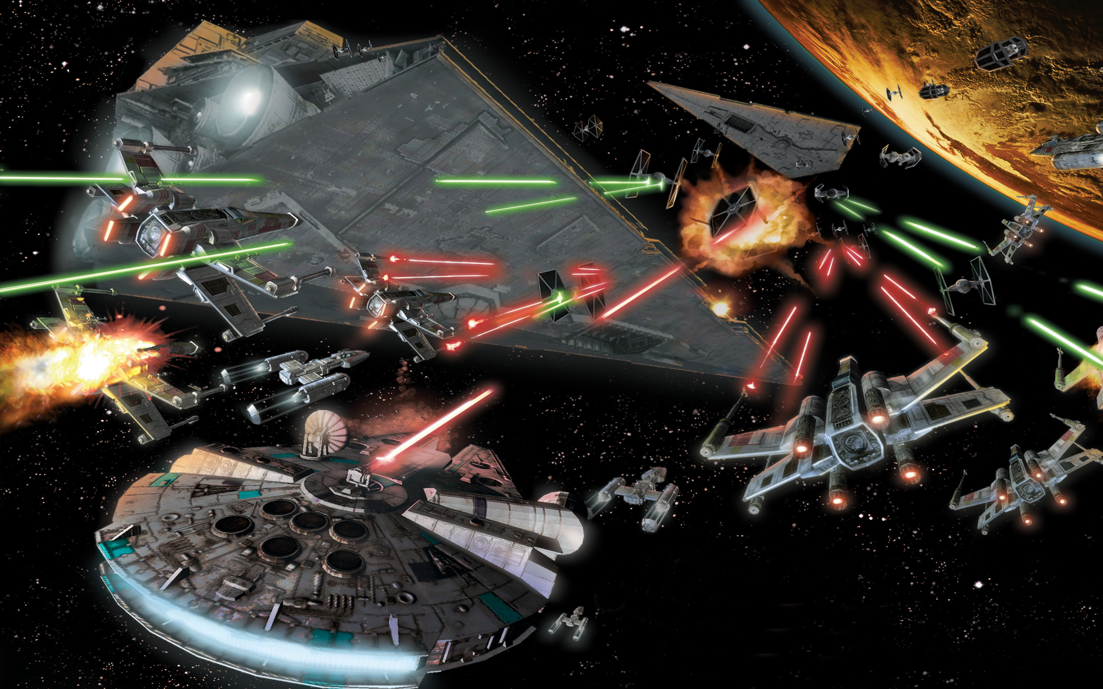 Star Wars Space Battle In Space Space Combat Aircraft Laser Shots