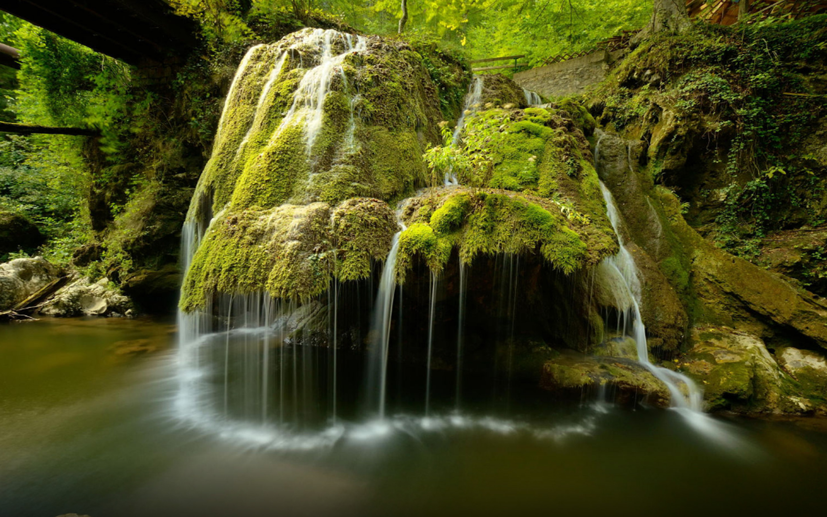 Cascade Waterfall Bigar Transylvania Romania Desktop Wallpaper Hd