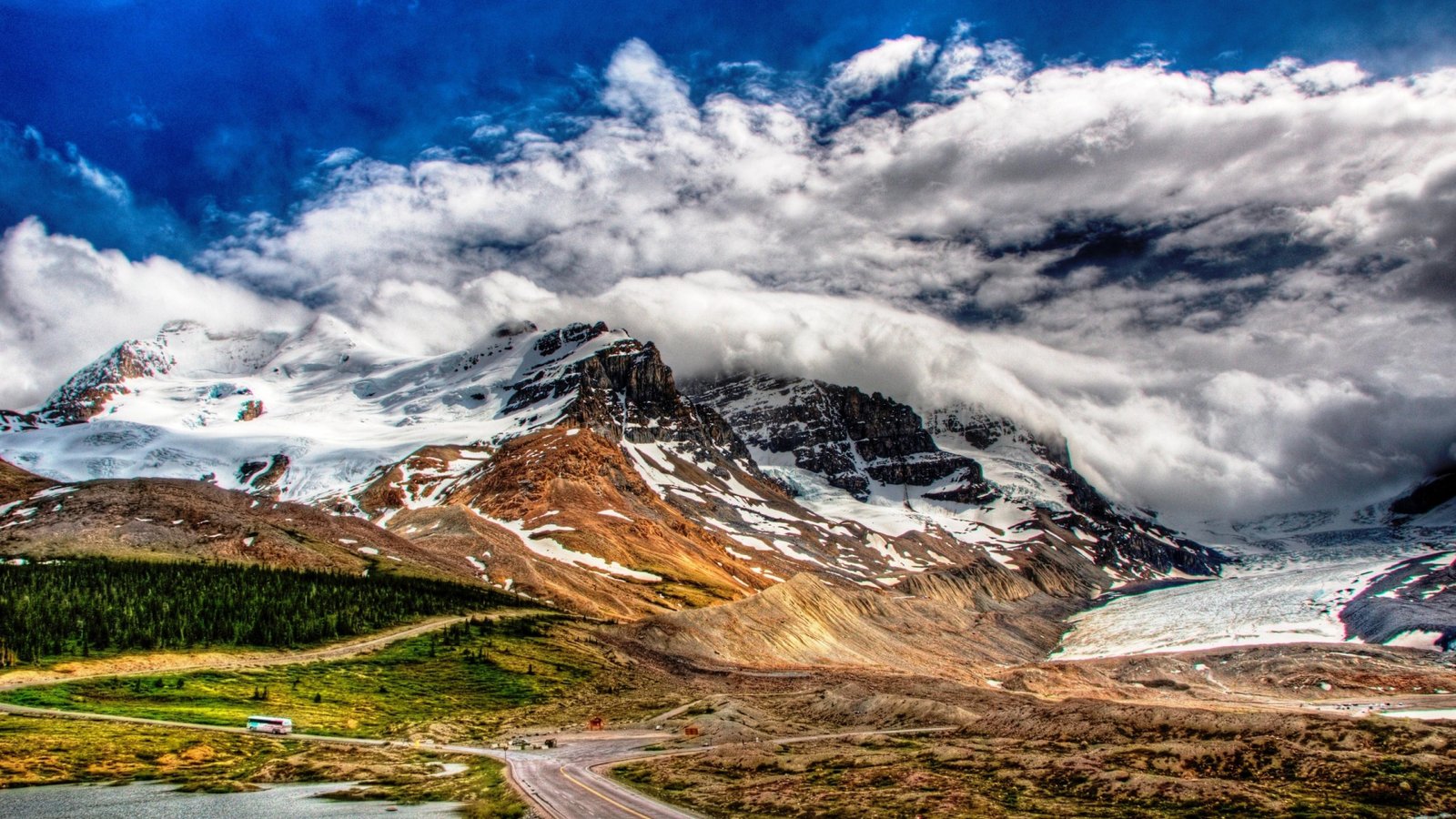 Landscape Snowy Mountains And White Cloud Wallpaper Widescreen