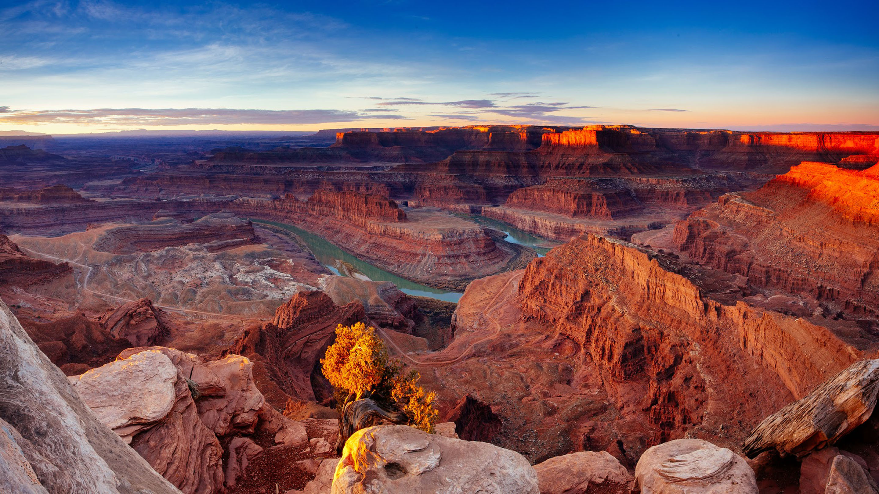 Desert Sunrise Scenery Canyonlands National Park Utah & Arizona Hd