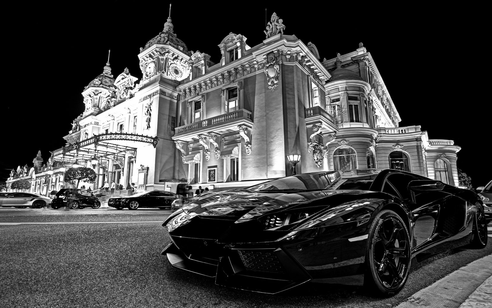 Lamborghini Car Parked Outside The Monte Carlo Casino In Monaco Desktop