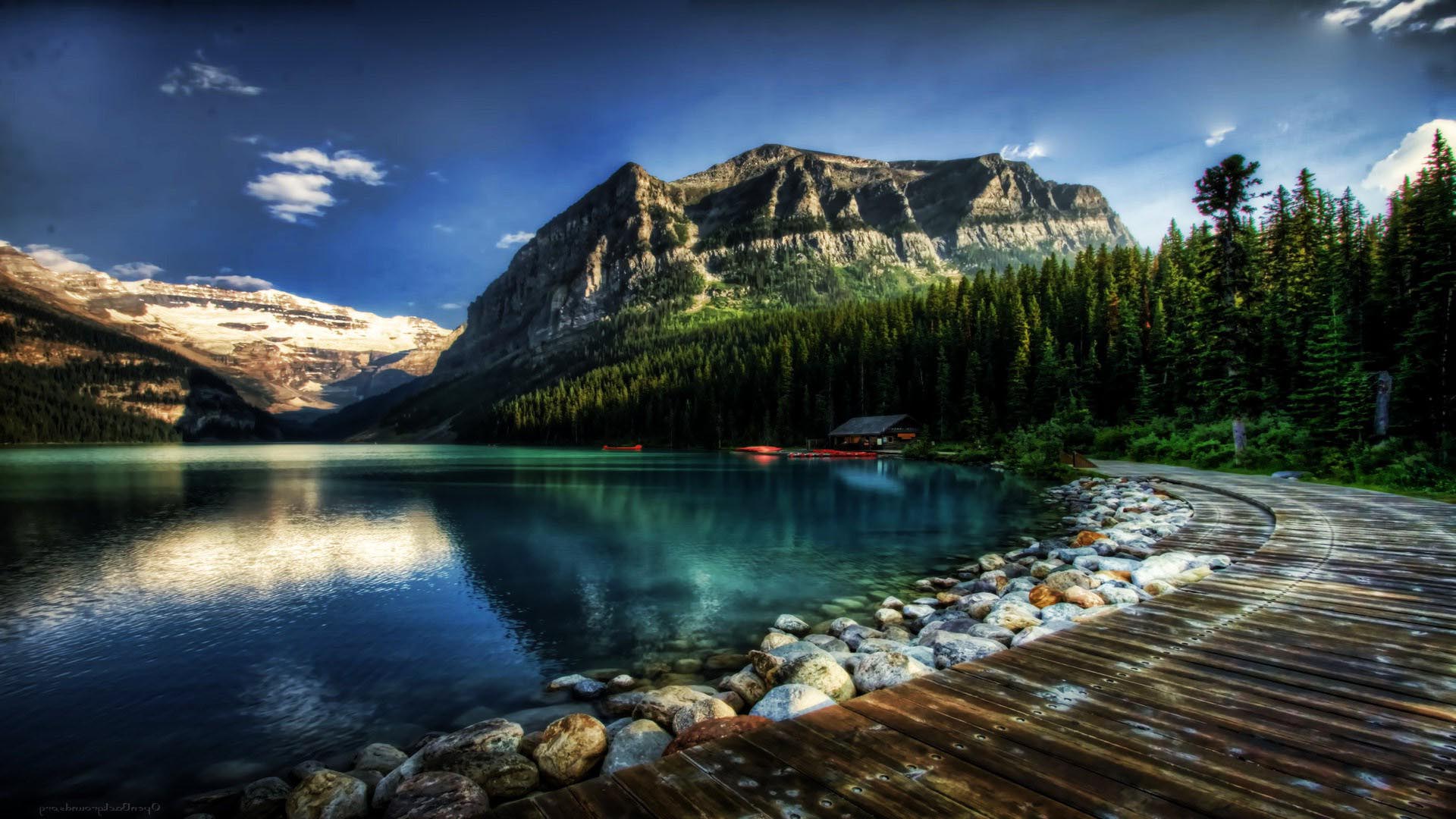 Lake Louise Alberta Canada Fantastic Desktop Wallpaper ...
