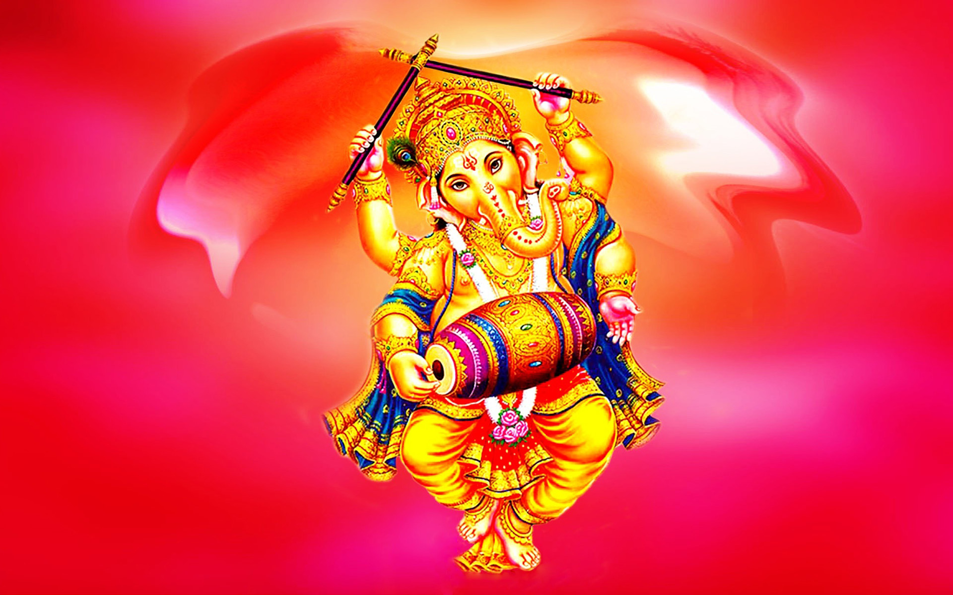 Lord Ganesha Indian Dancing Desktop Hd Wallpaper For Mobile Phones