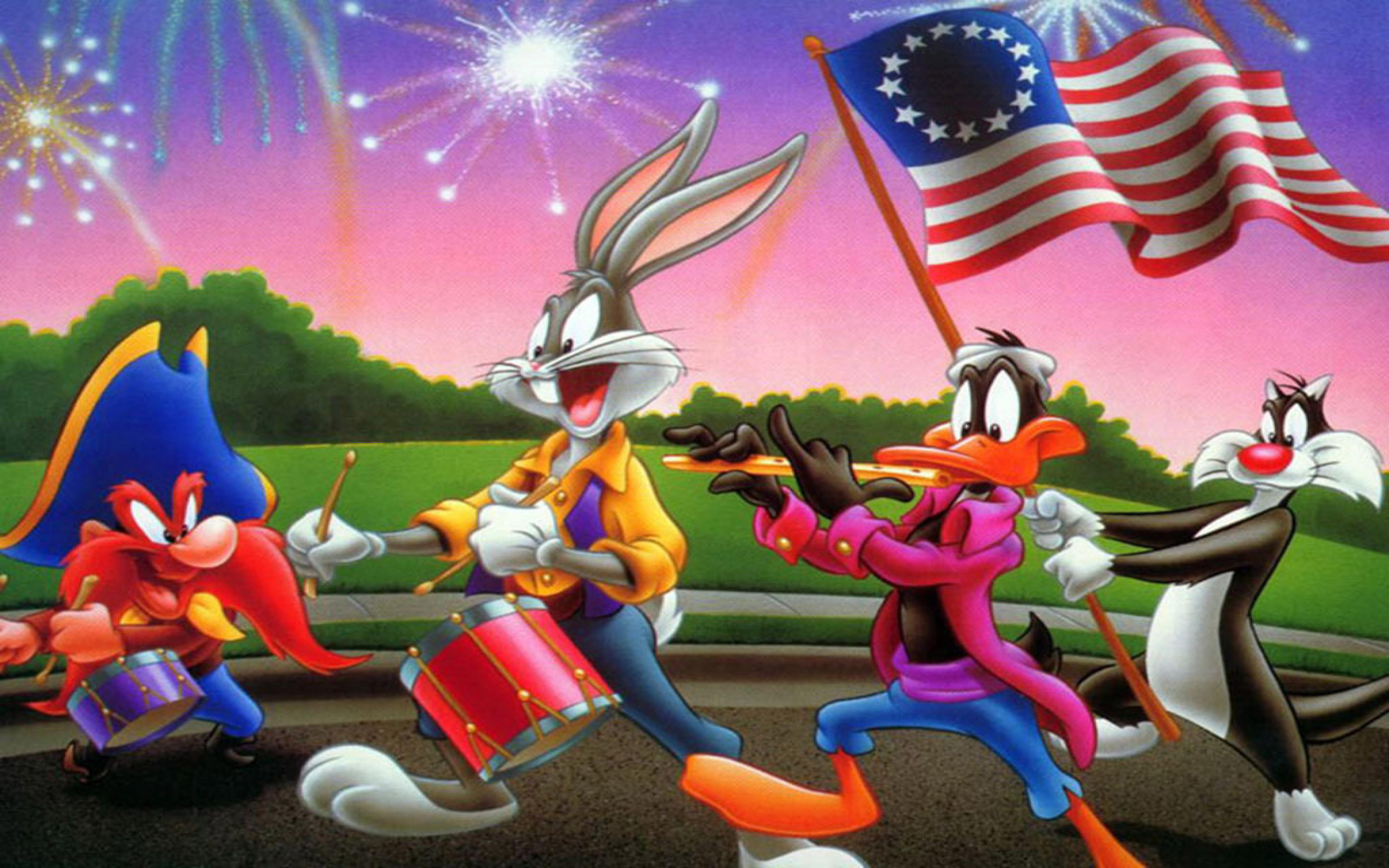 Cartoon Looney Tunes 4th Of July Yosemite Sam Bugs Bunny Daffy Duck