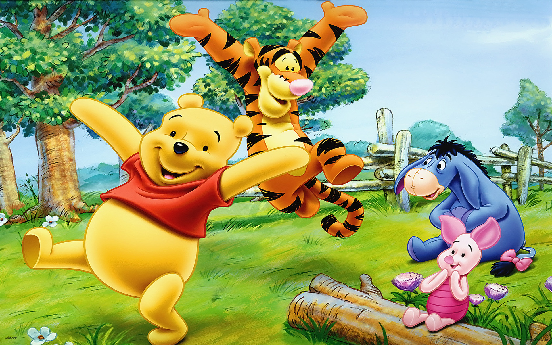 Cartoon Tigger Piglet And Winnie The Pooh Happy And Cheerful Friends