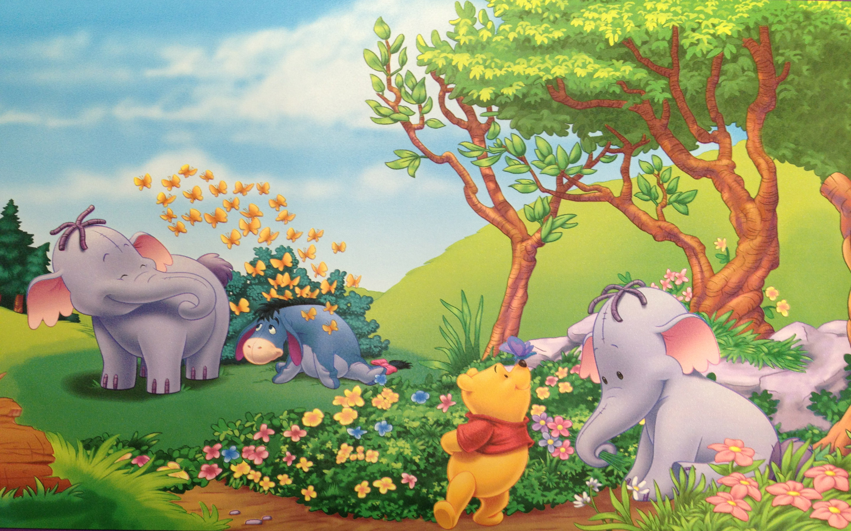 Winnie The Pooh Eeyore And Elephant Heffalump Summer Flowers
