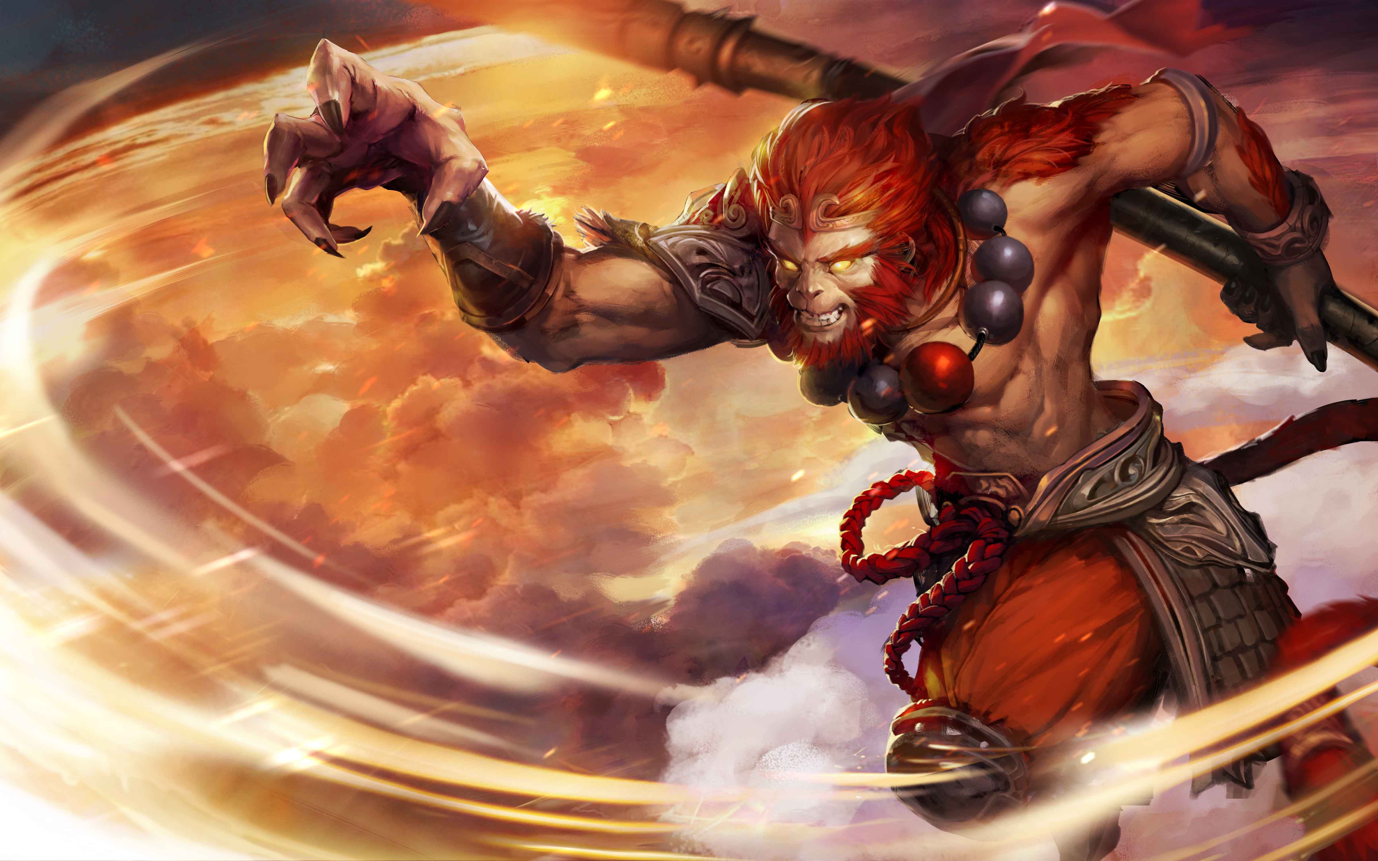 wukong monkey king dota phantom sun lancer pc mobile tablet wallpapers heroes macaque wallpapers13 disney journey west legends drawing fan