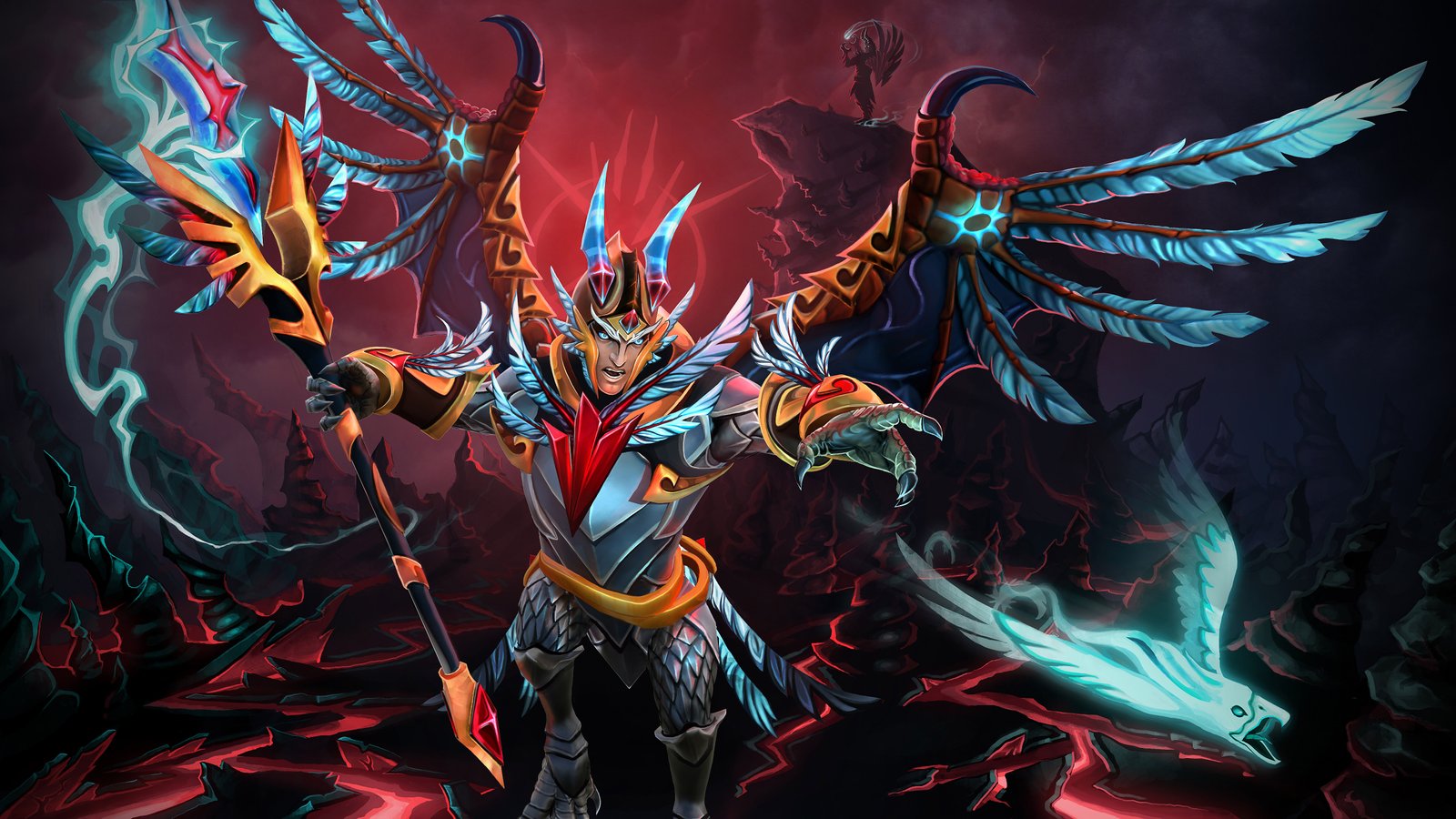 Skywrath Mage Man Eagle Wings Claws Spear Dota 2 Hero Game Wallpaper Hd