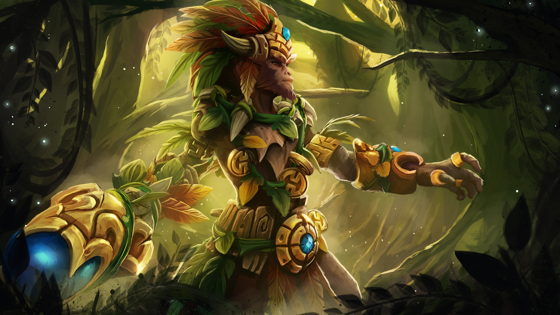 Dota 2 Heroes Monkey King Path Of The Jungle Leader Clothes With Gems