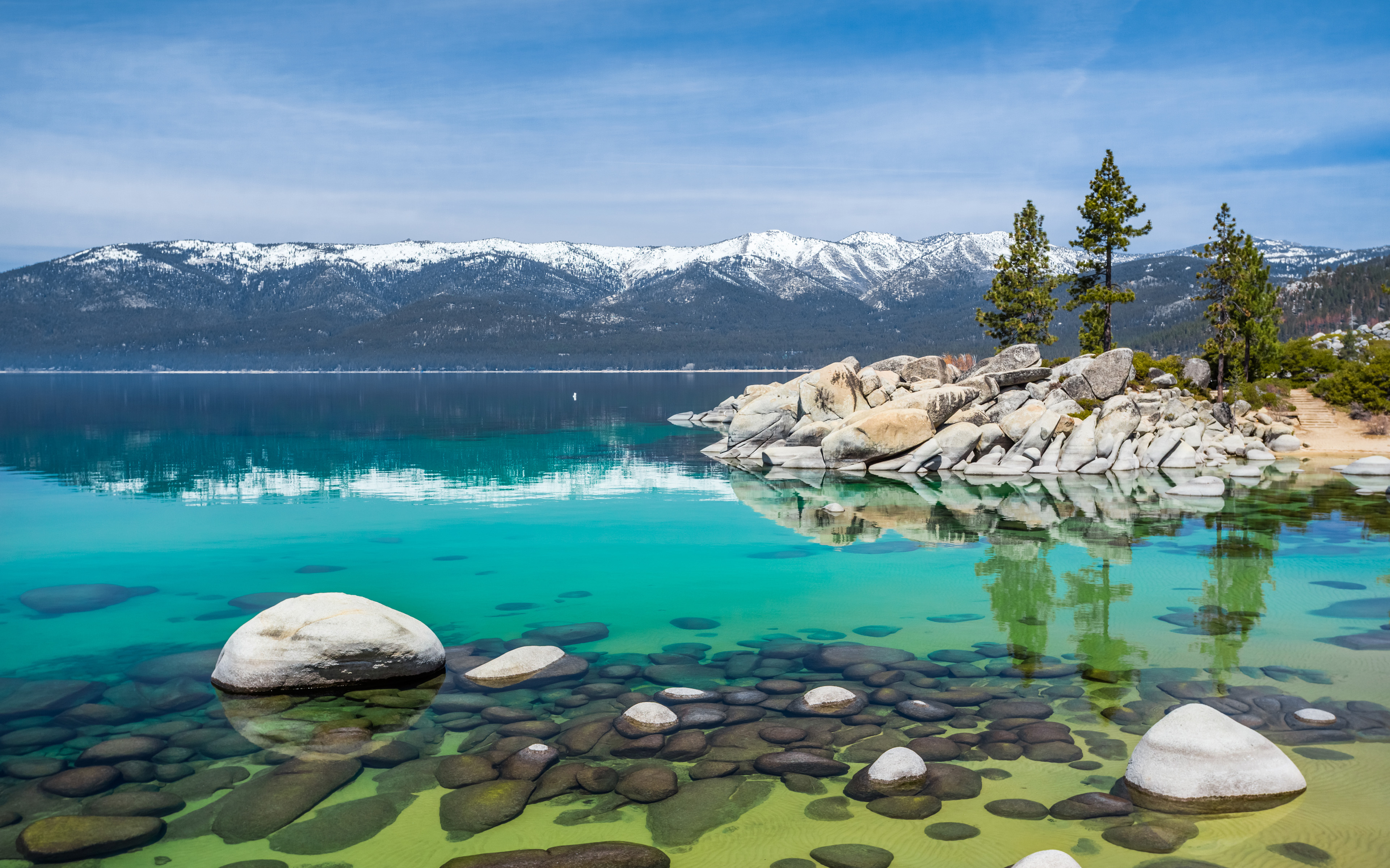 Lake Tahoe In October Nevada United States Landscape Wallpaper Hd