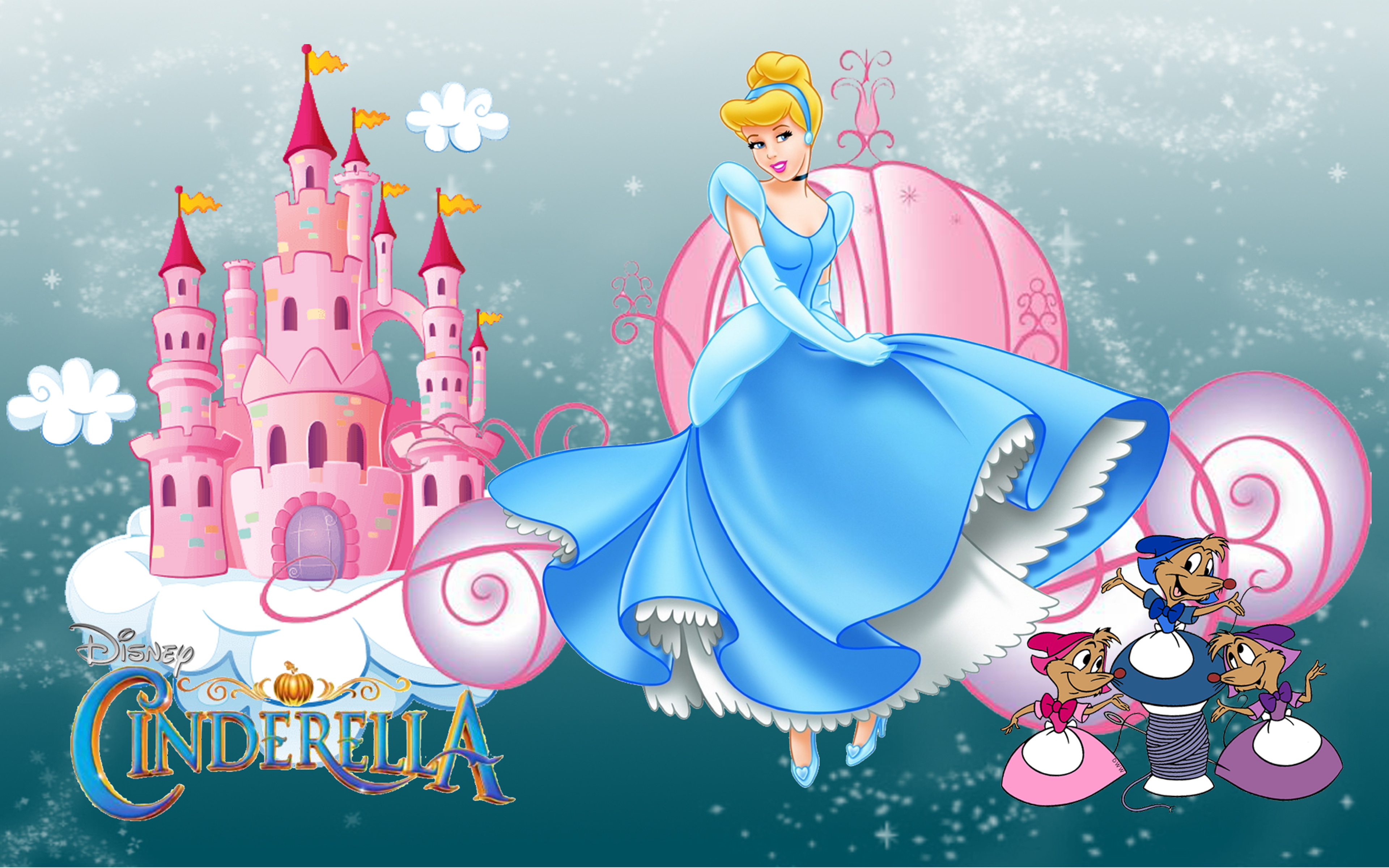 Castle Of Princess Cinderella Cartoon Walt Disney Desktop Hd Wallpaper