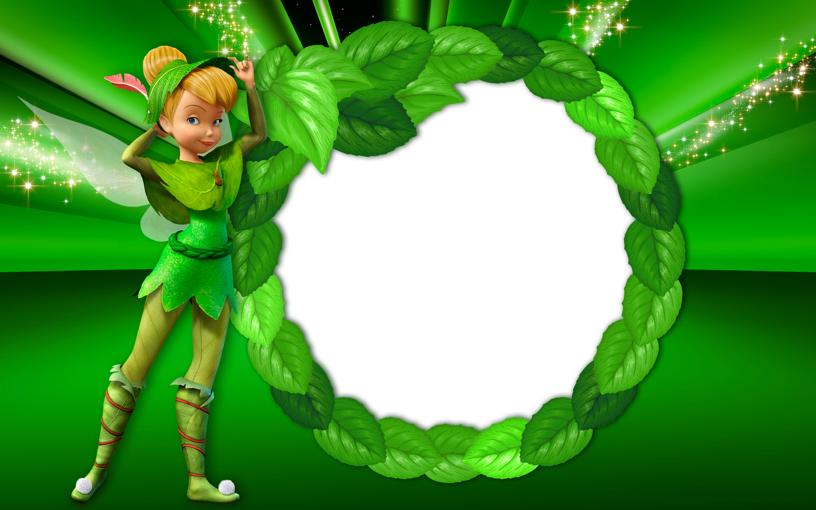 Green Transparent Kids Frame With Tinkerbell Fairy 2560x1600