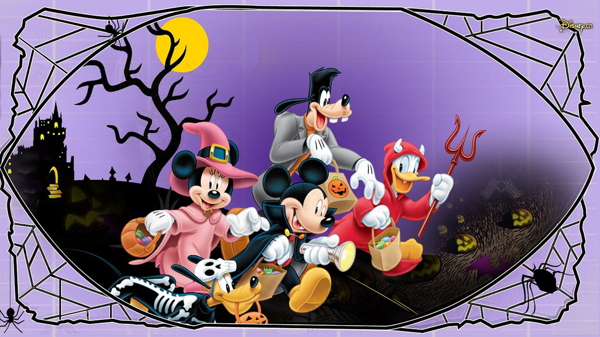 Halloween Mickey Mouse And Minnie Mouse Goofy Donald Duck Pluto Disney