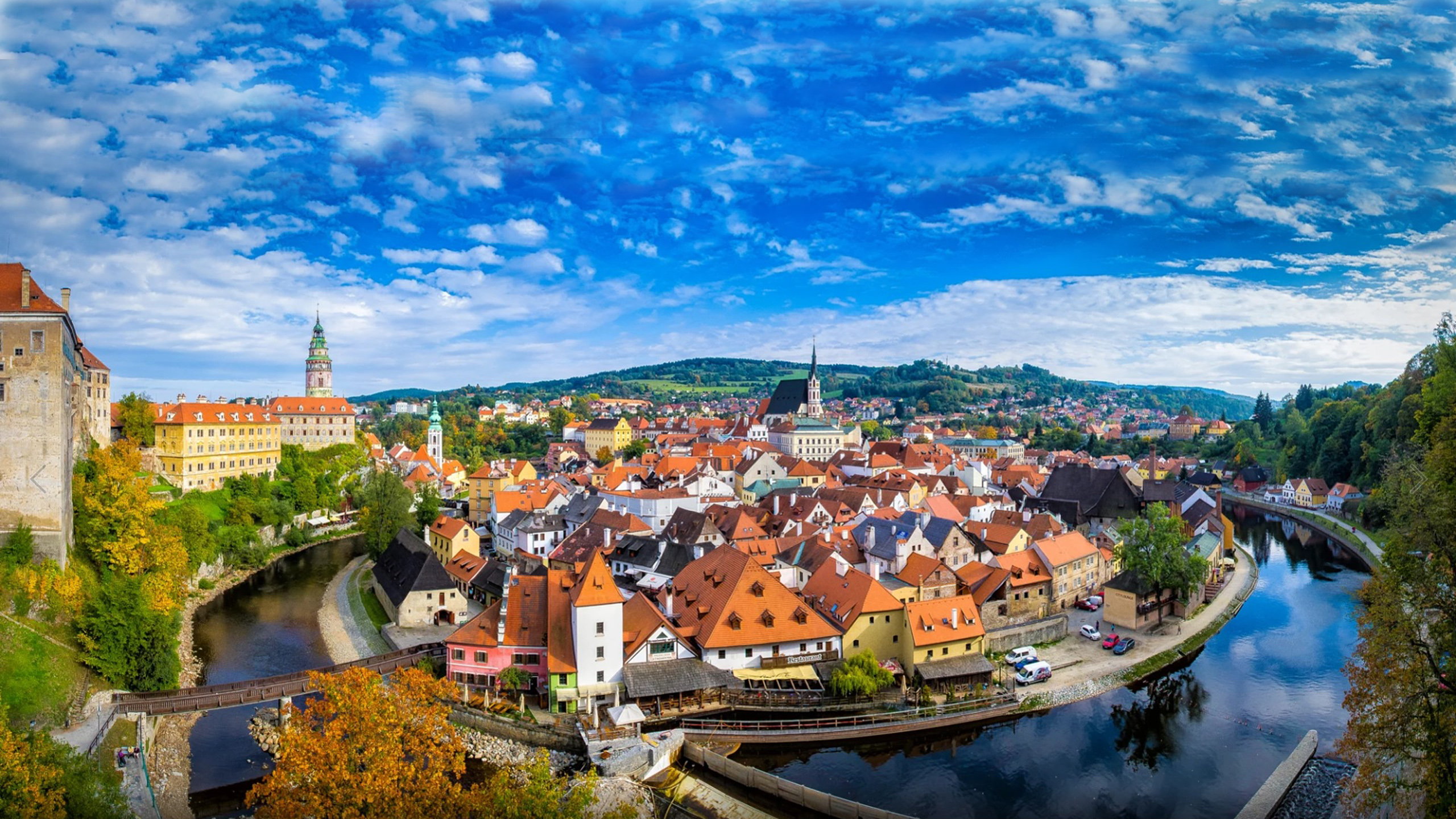 Krumlov City In The Czech Republic Panorama Landscape Hd Wallpapers