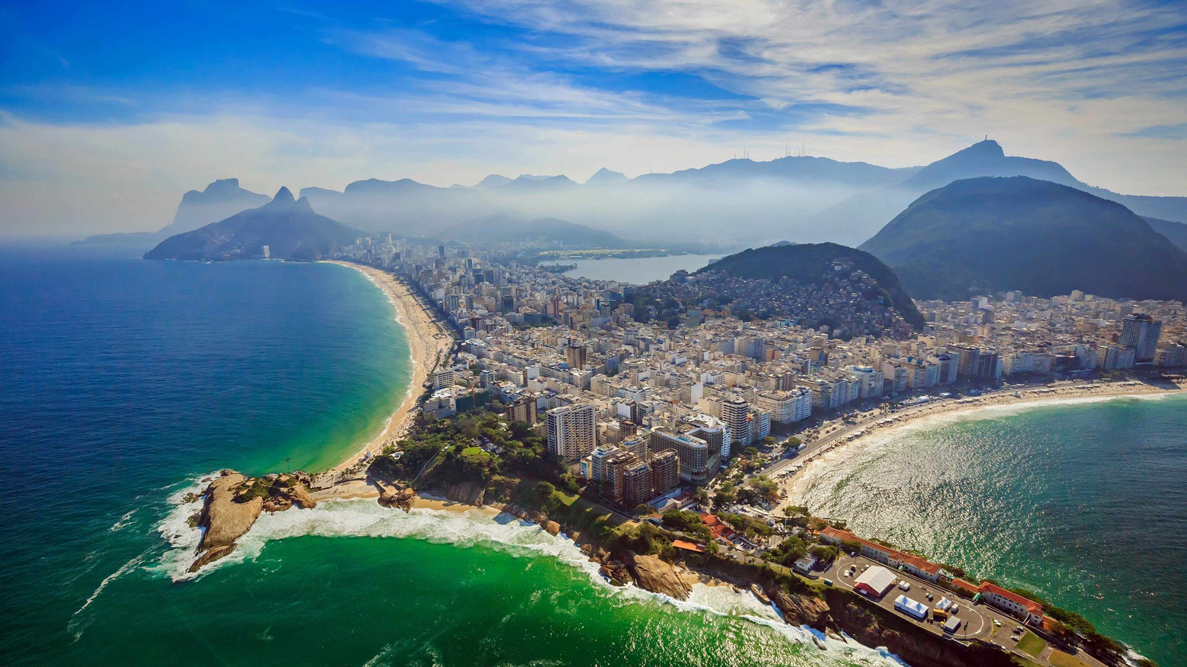 Rio De Janeiro Copacabana Beach And Ipanema Beach Aerial