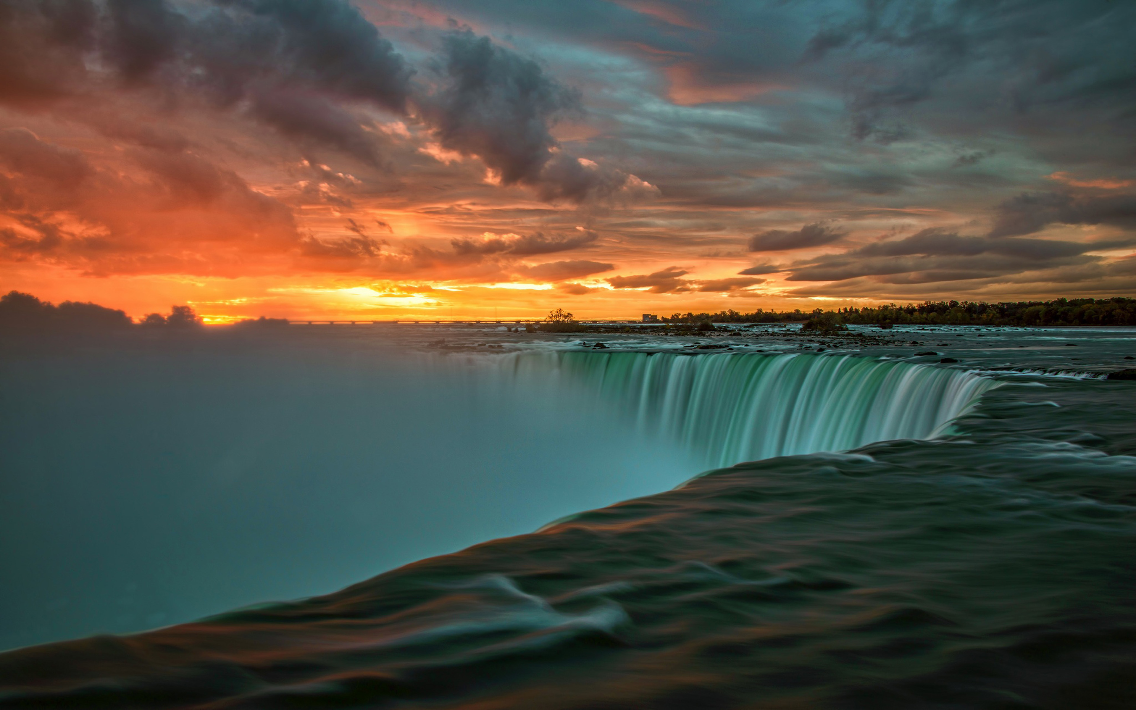 Niagara Falls In Canada Sunset Landscape Nature 4k Ultra Hd Desktop