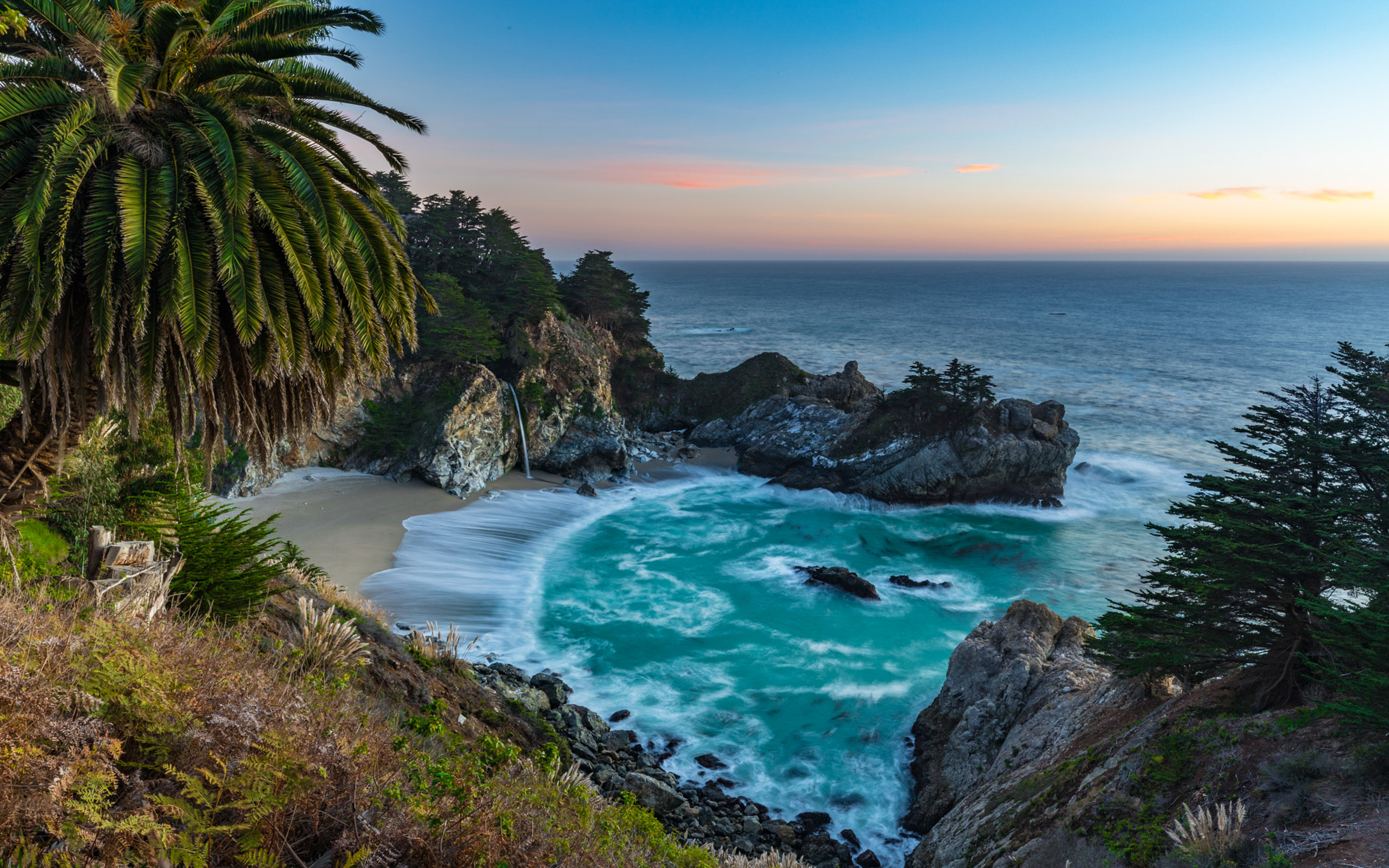 Mcway Falls Is The Pacific Ocean Waterfall In California