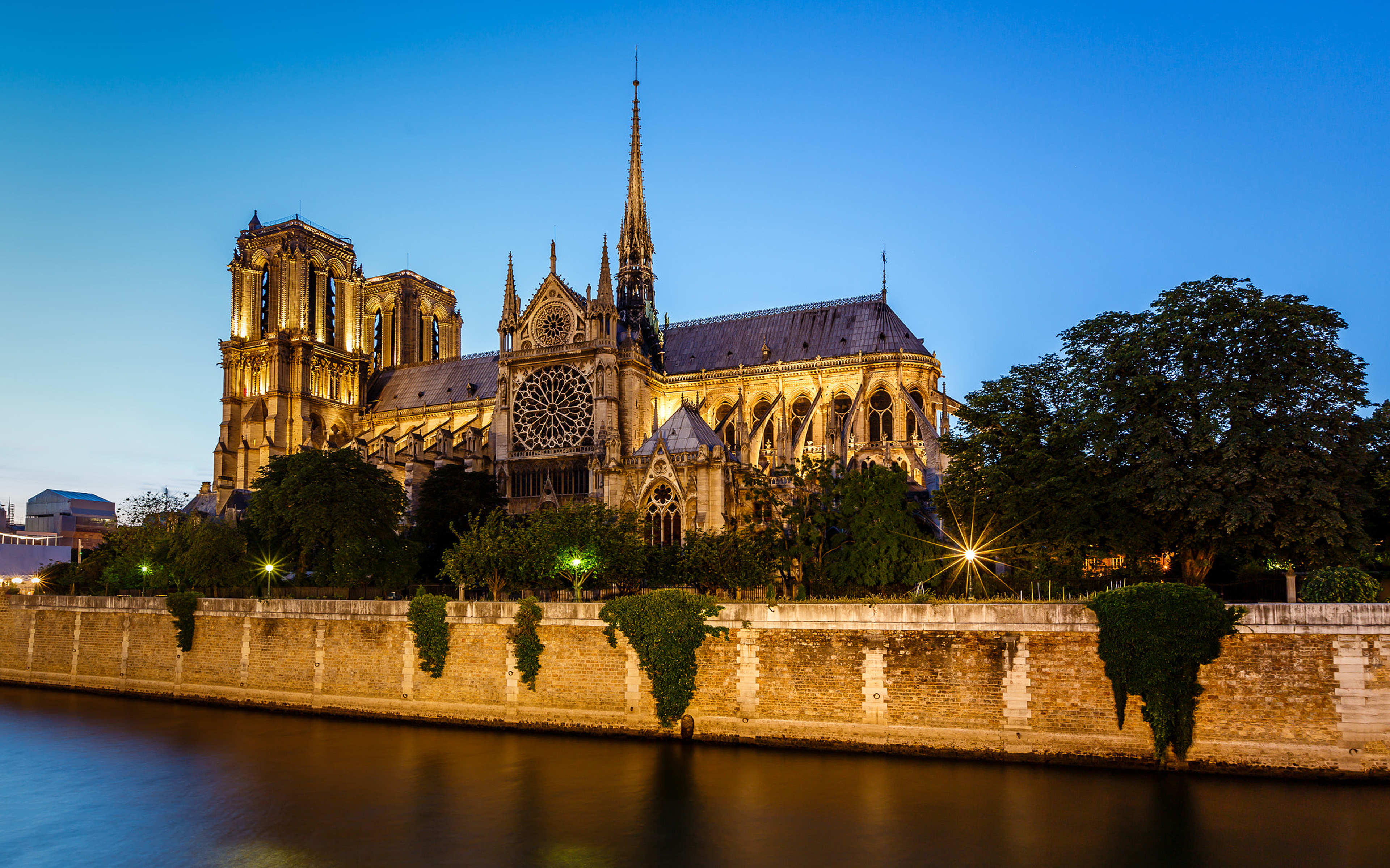 Paris France Seine River And Notre Dame De Paris Cathedral In The