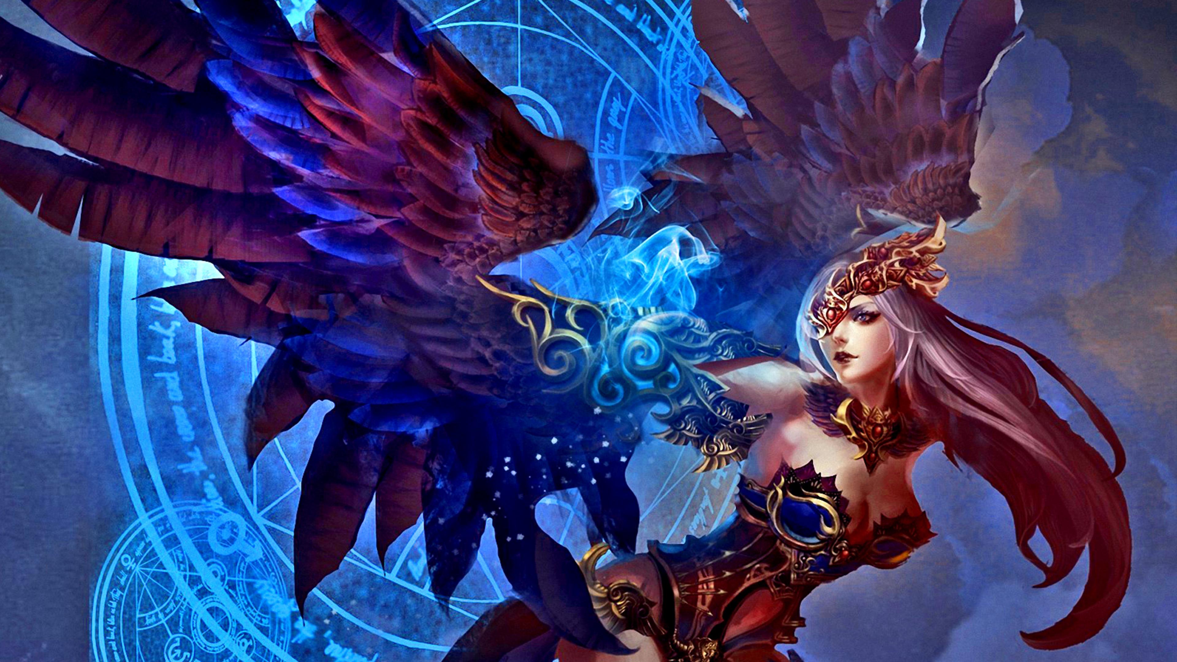 Ancient Sigils Angel Magic Dark Fantasy Ultra 3840x2160 Hd Wallpaper