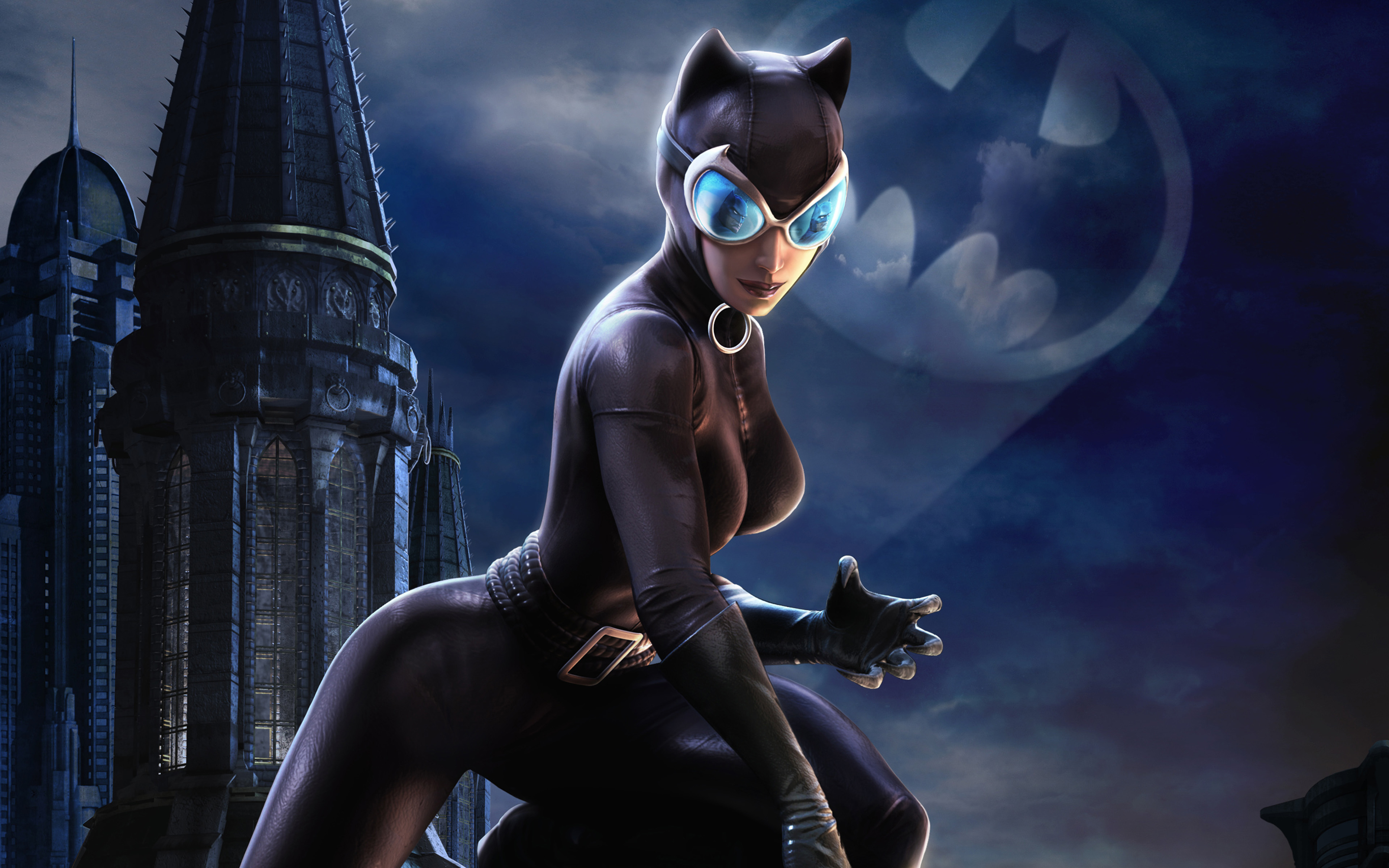 Catwoman Harley Quinn Poison DC Universe cartoon hd wallpapers for mobile  phones and-computer 3840x2400 : 