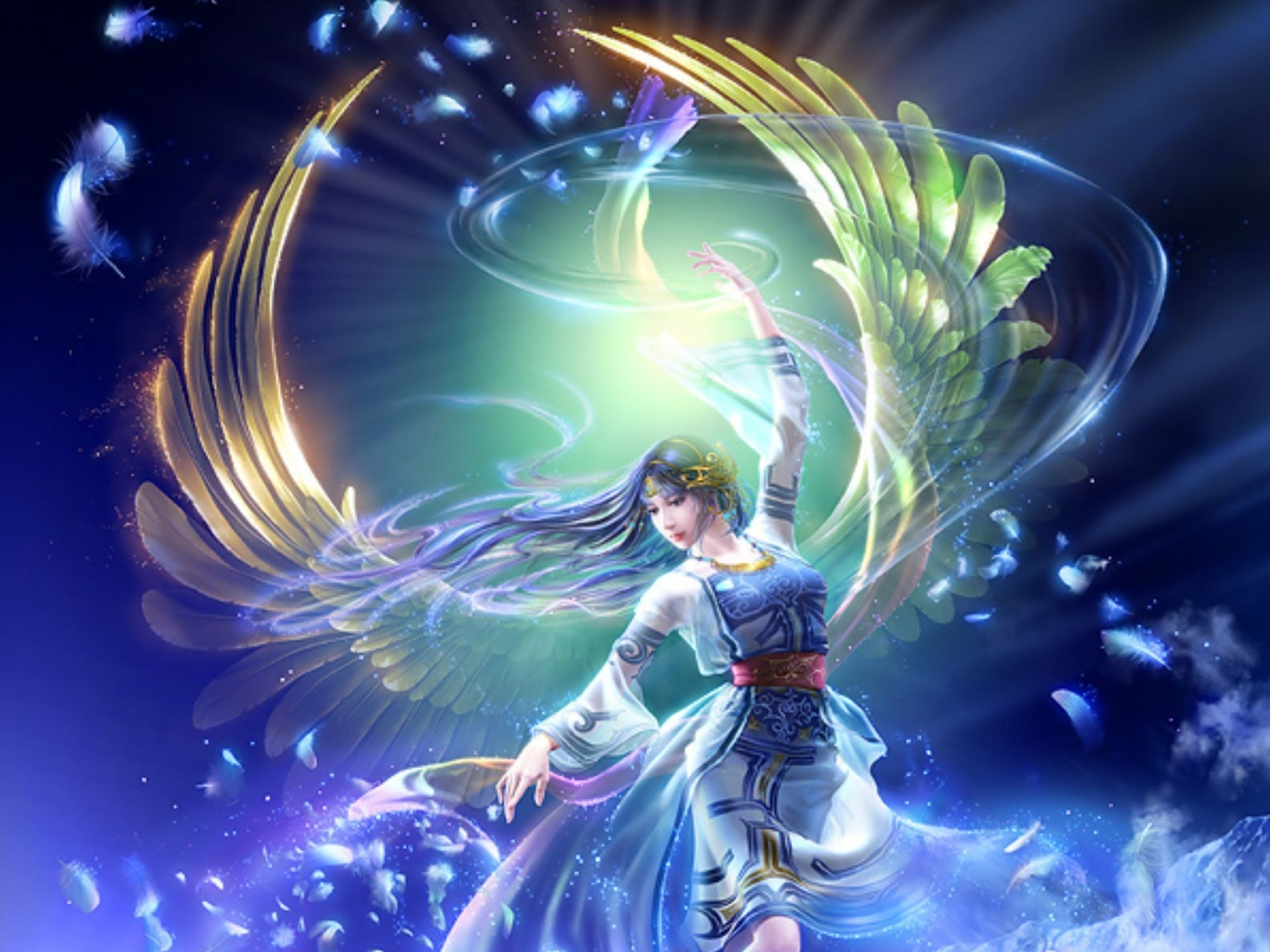 Fantasy Angel Of Light Desktop Background : Wallpapers13.com