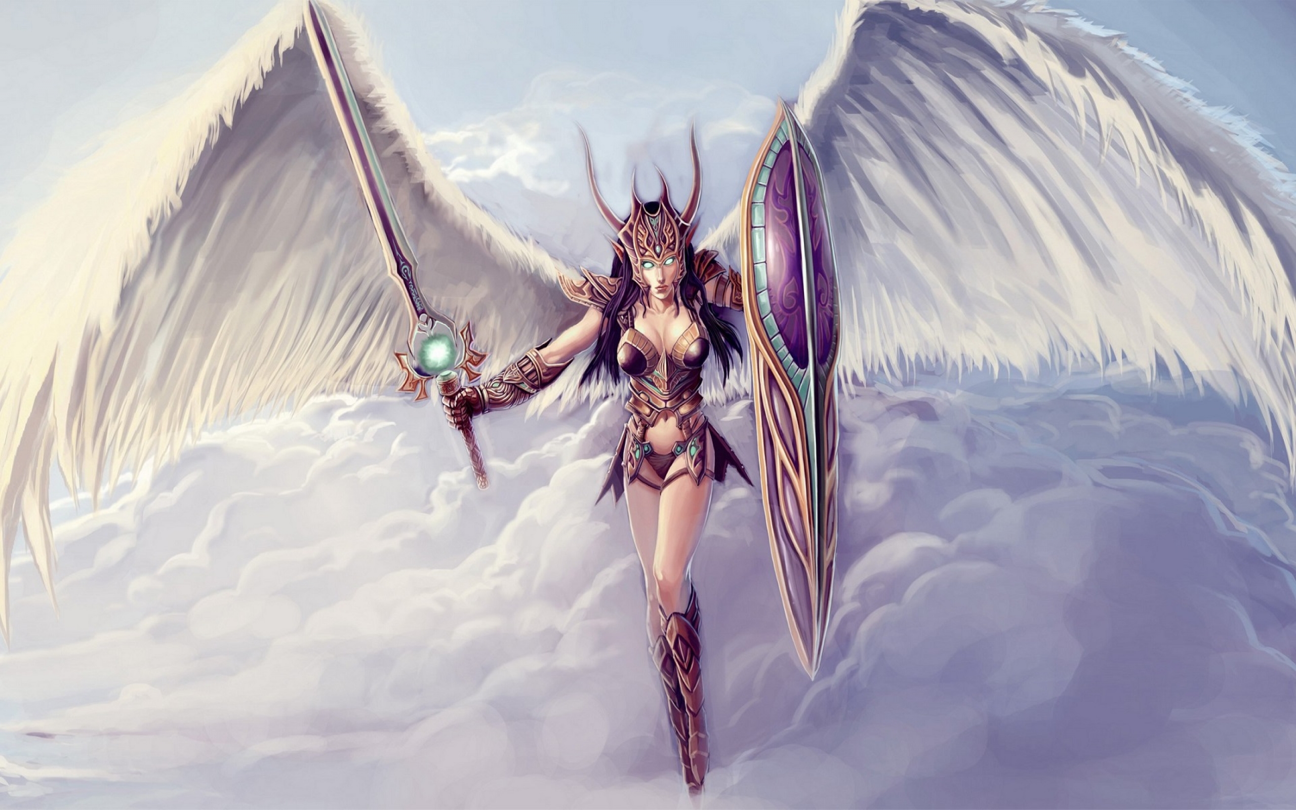 Fantasy Angel Sword Warrior 96672 2560x1600 Wallpapers13 Com