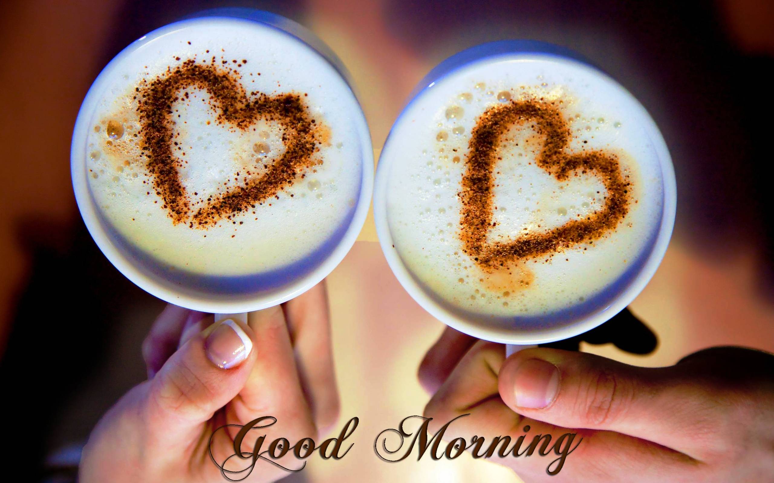 Romantic Love Cups Hearts Good Morning Love Hd Wallpapers 2560x1600 :  