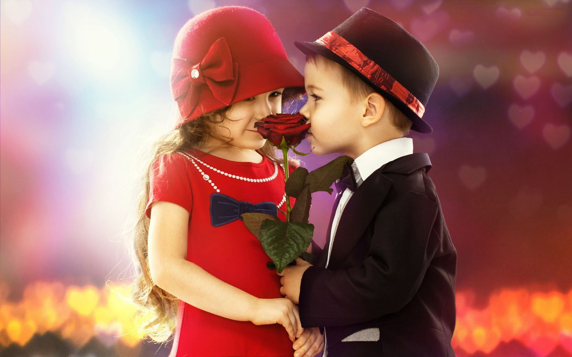 Valentines Day cute baby pic boy and girl love wallpapers Hd :  