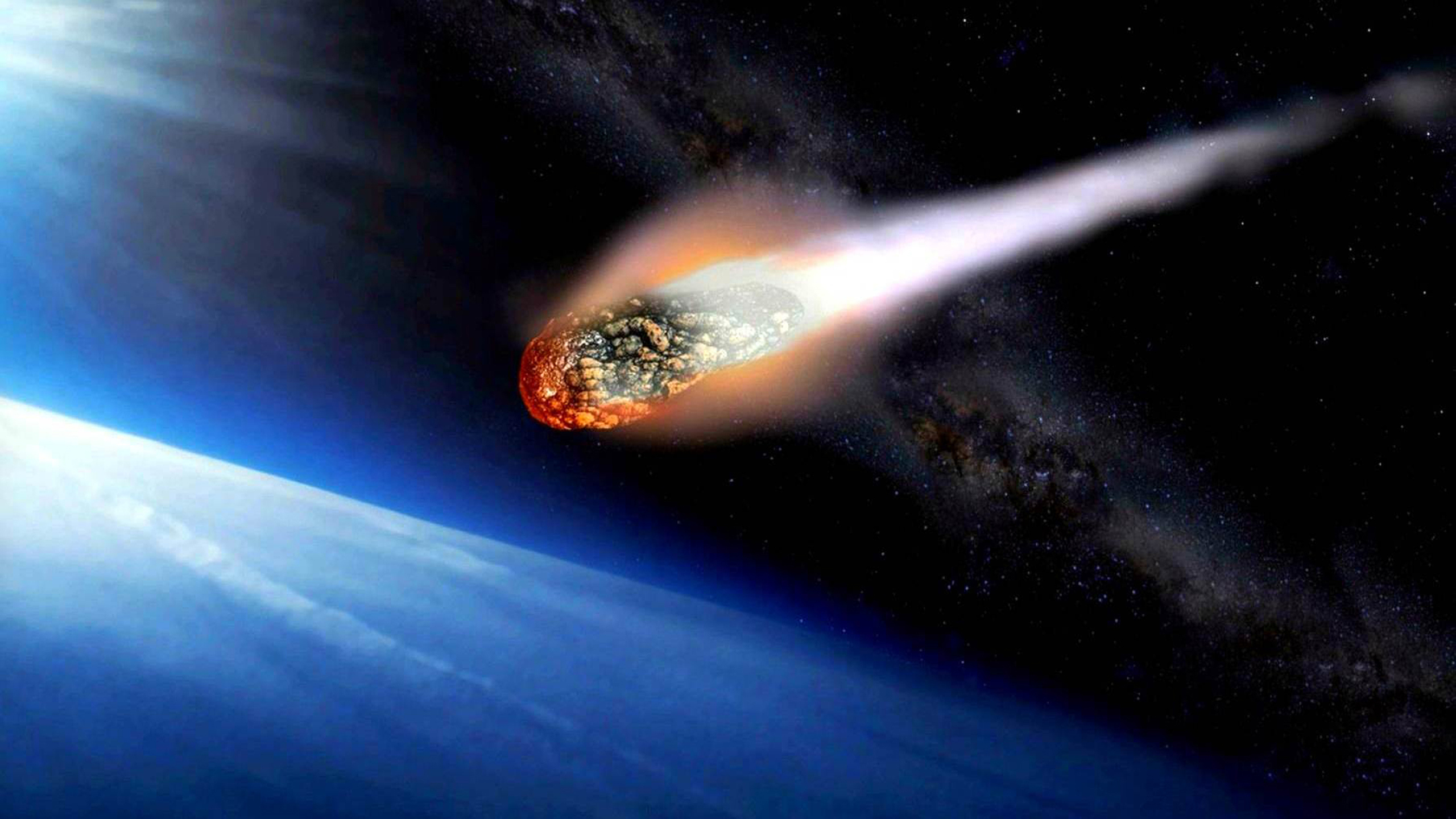 Asteroid-burn in the Earth&#039;s atmosphere-HD Wallpaper for Desktop