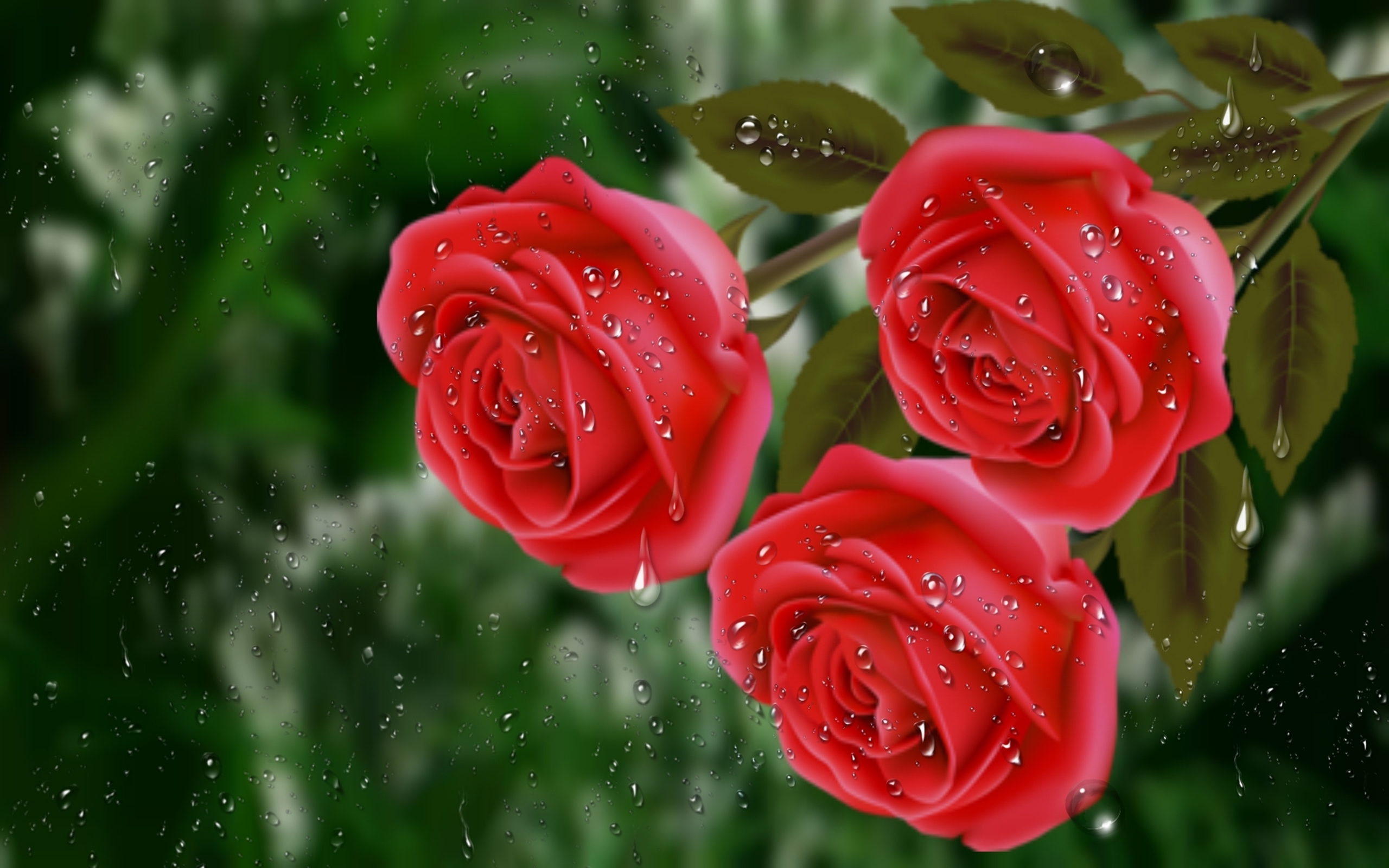 Flowers-rain-drops-roses-water-red-free-download-wallpaper :  