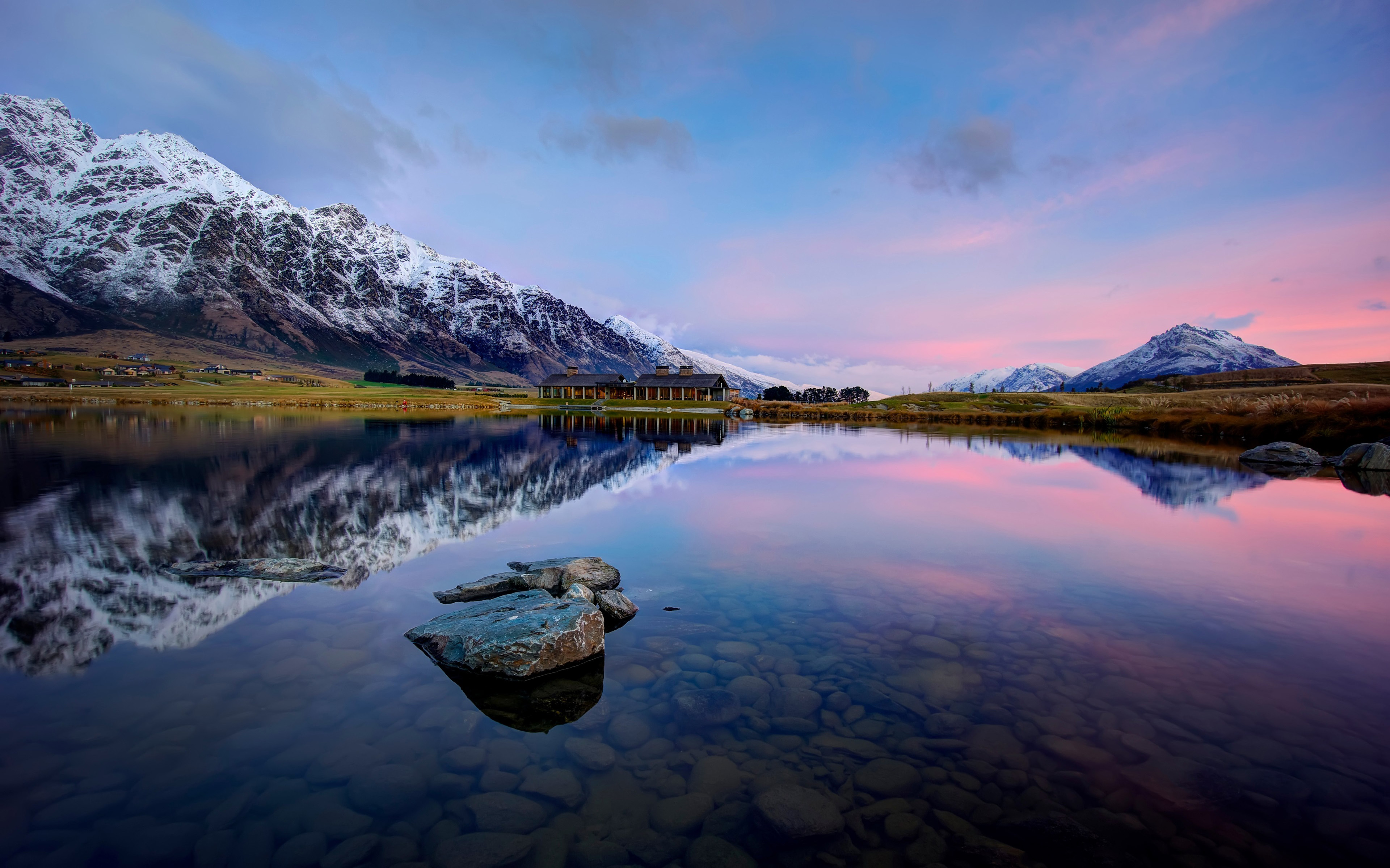 HD wallpaper: New Zealand, river, mountains, rocks, trees | Wallpaper Flare
