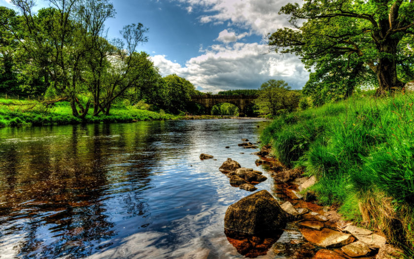 Rivers England Scenery Bolton Wharfe Grass Hdr Nature Wallpapers And Photos  : 