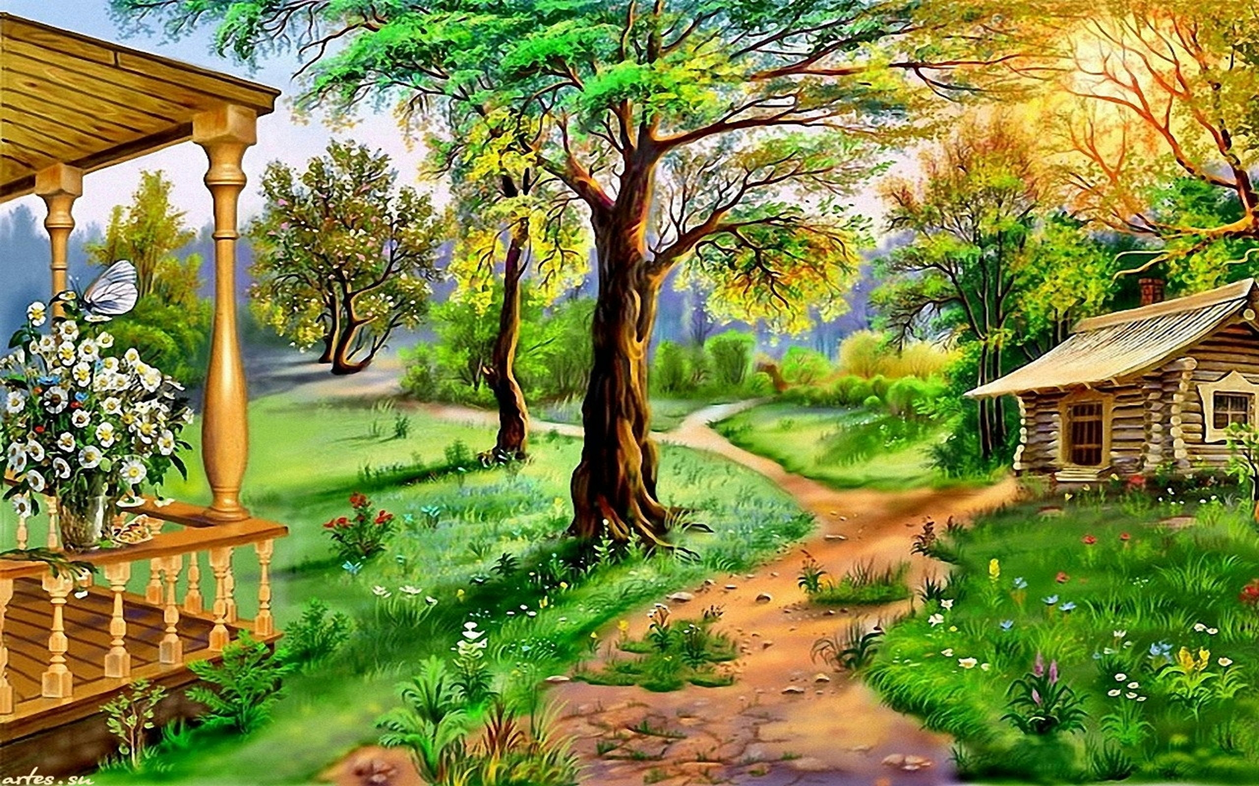 Spille computerspil Drik brugt Beautiful Landscape, Nature Art 09654 : Wallpapers13.com