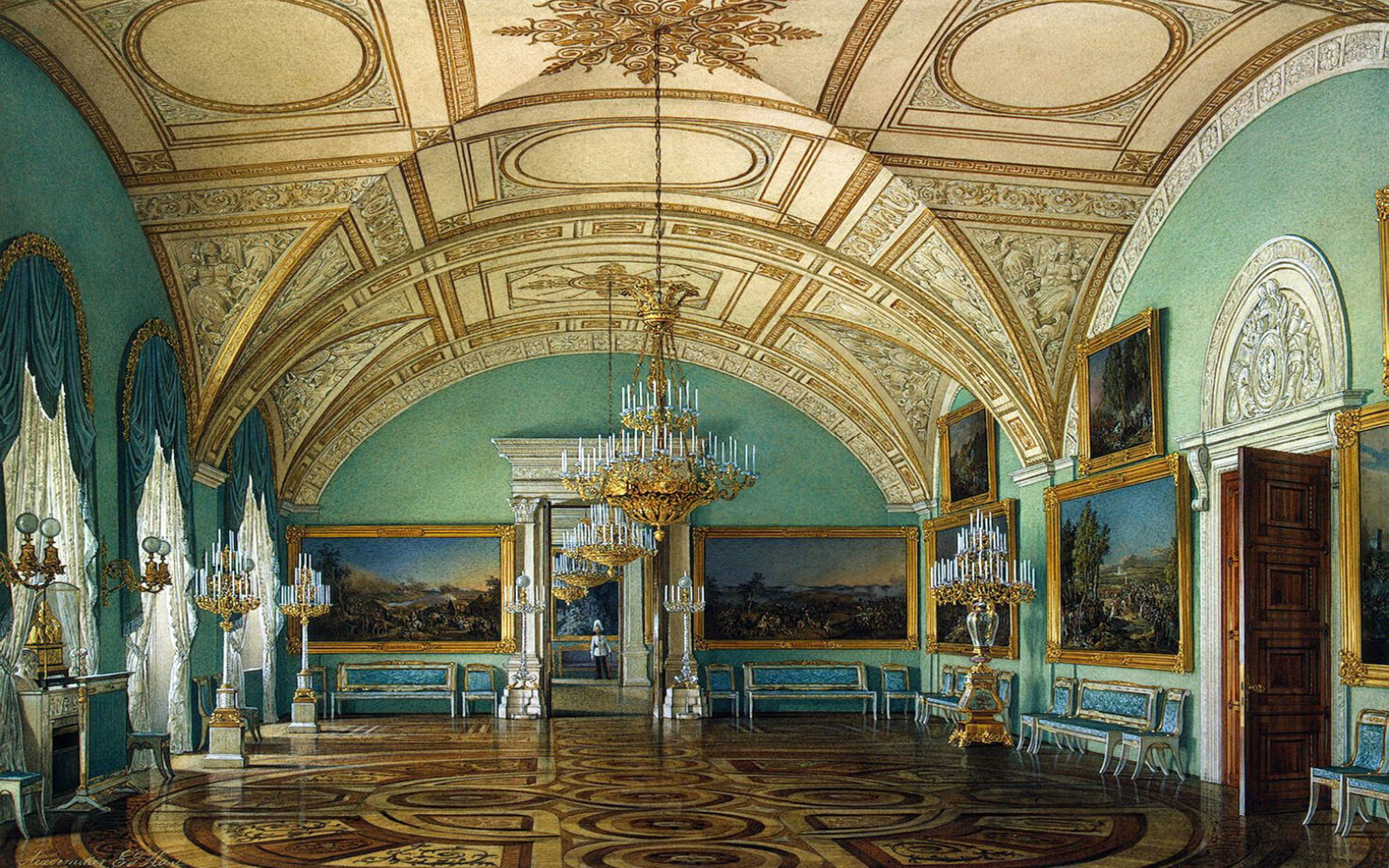 Музеи во второй половине 19 века. Невская Анфилада зимнего дворца.