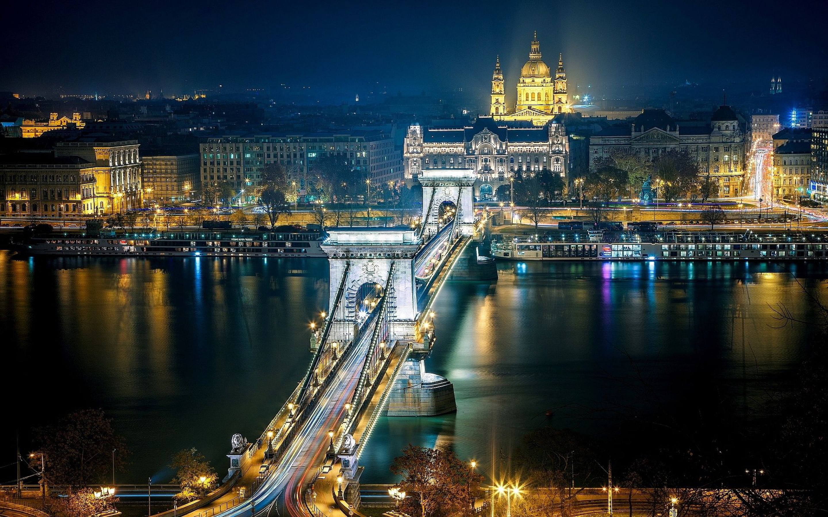 Будапешт. Цепной мост Сечени, Венгрия. Цепной мост Сечени, Венгрия HD. Мост Сечени в Будапеште. Ночной Будапешт мост Сечени.