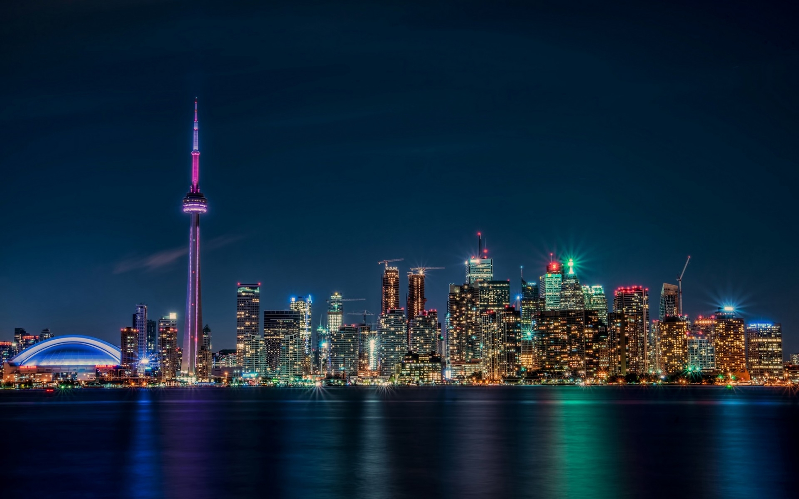 Fantastic Cityscape Of Toronto At Night Wide Wallpaper 514201 ...