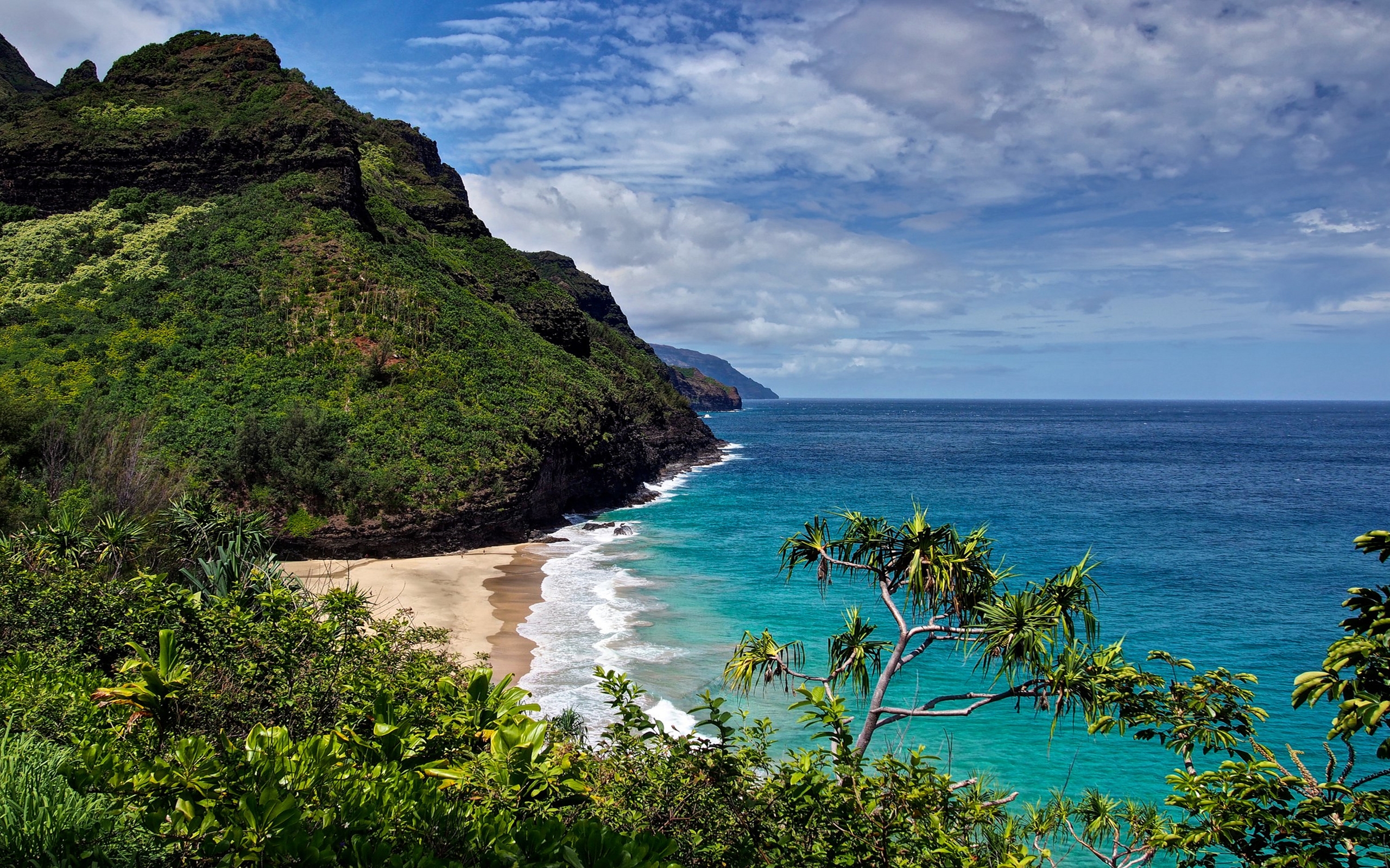 Hanakapiai Beach Na Pali Coast Kauai Hawaii Desktop Background 492529