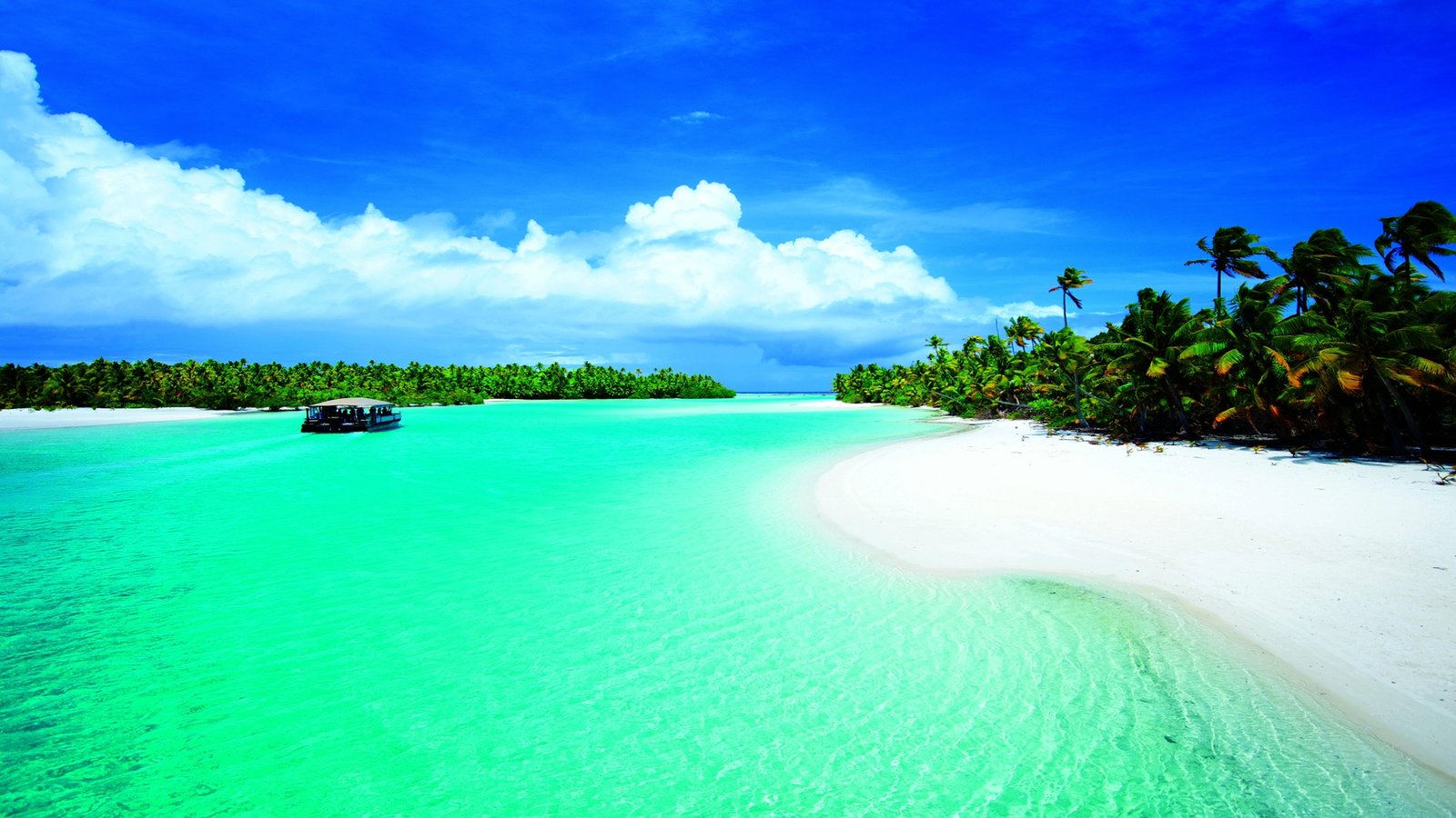 Lagoon Passage To One Foot Isl Aitutaki Cook Isls Polynesia Desktop