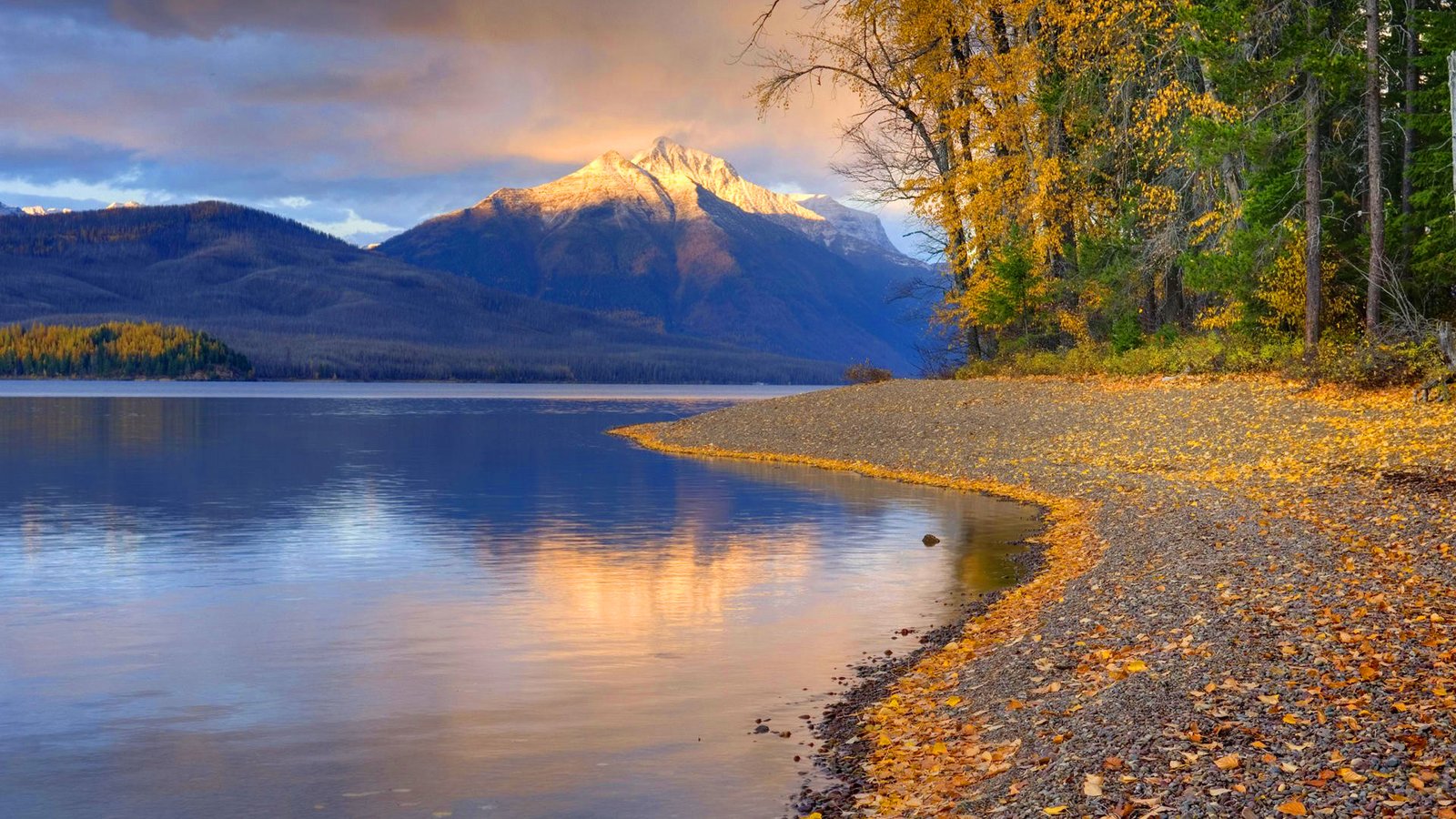 Mountains Landscapes Trees Shore Lakes Desktop Hd Wallpaper 047428