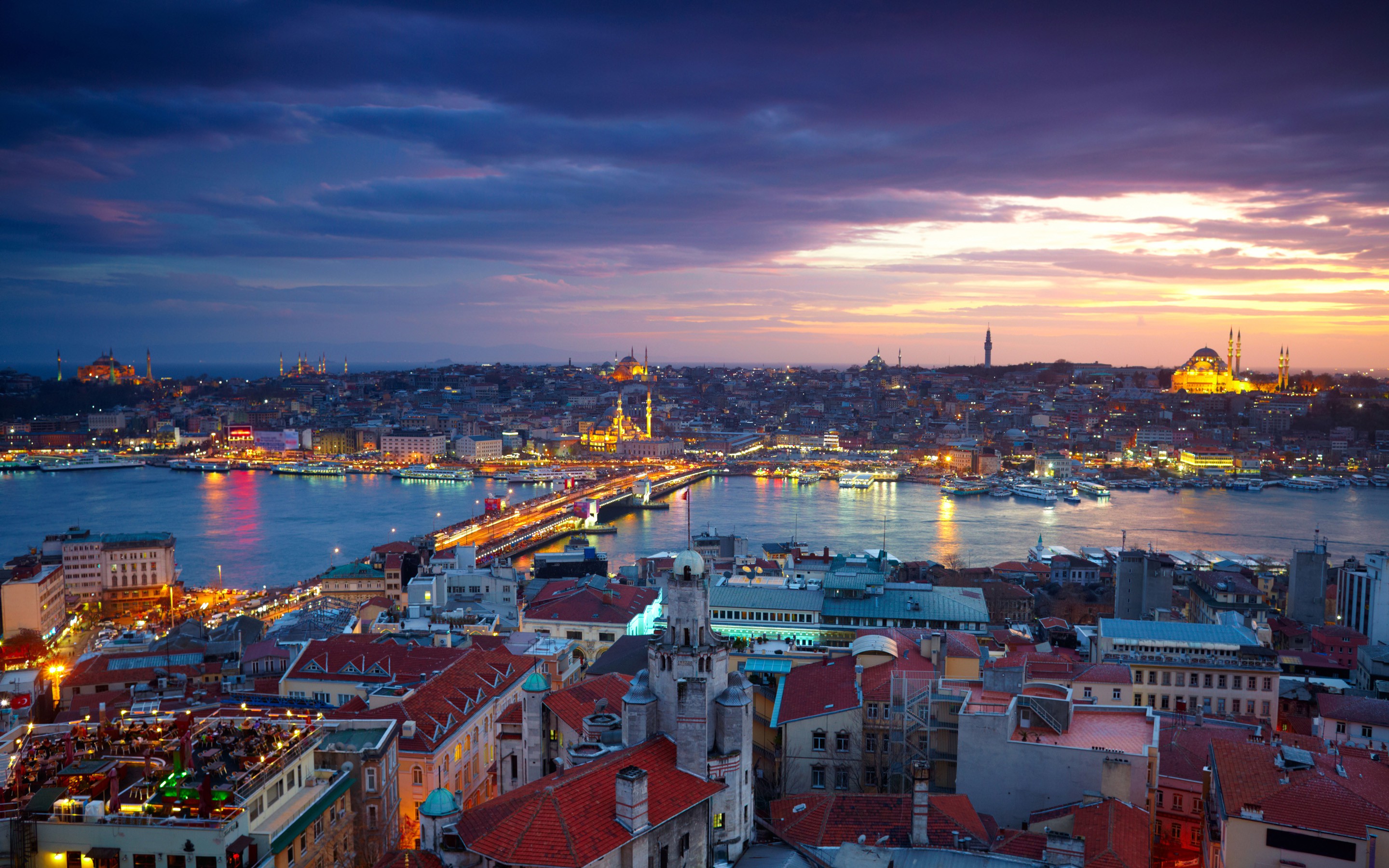 Bosphorus Strait in Istanbul Turkey Ultra HD Wallpaper for Desktop mobile  phones and laptops 2880x1800 : 