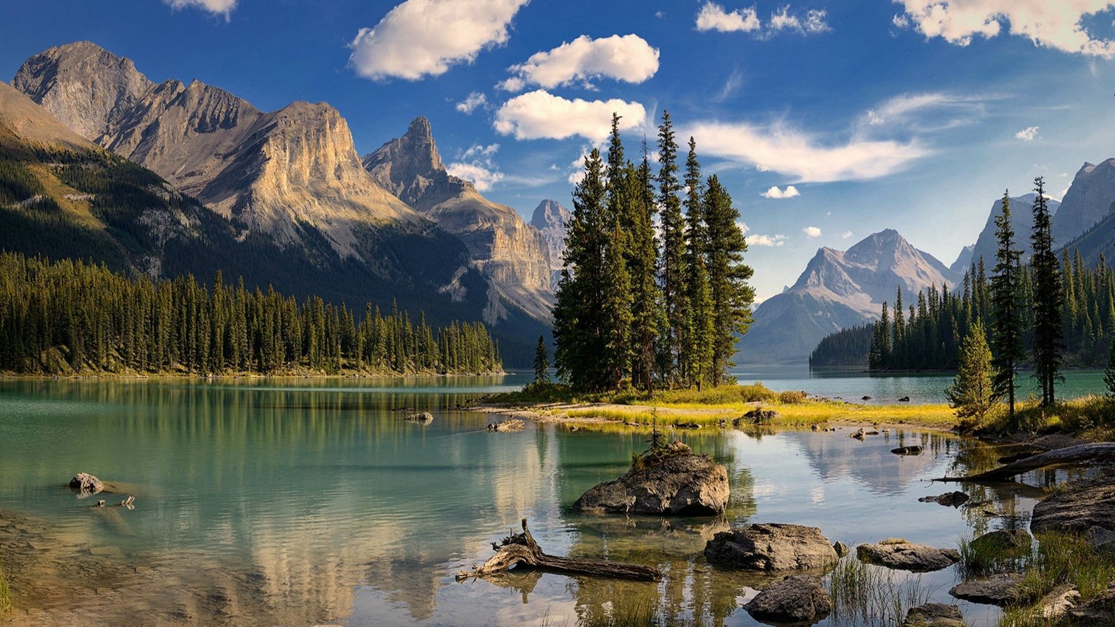 Spirit Island Maligne Lake Canada Mountains Hd Wallpaper