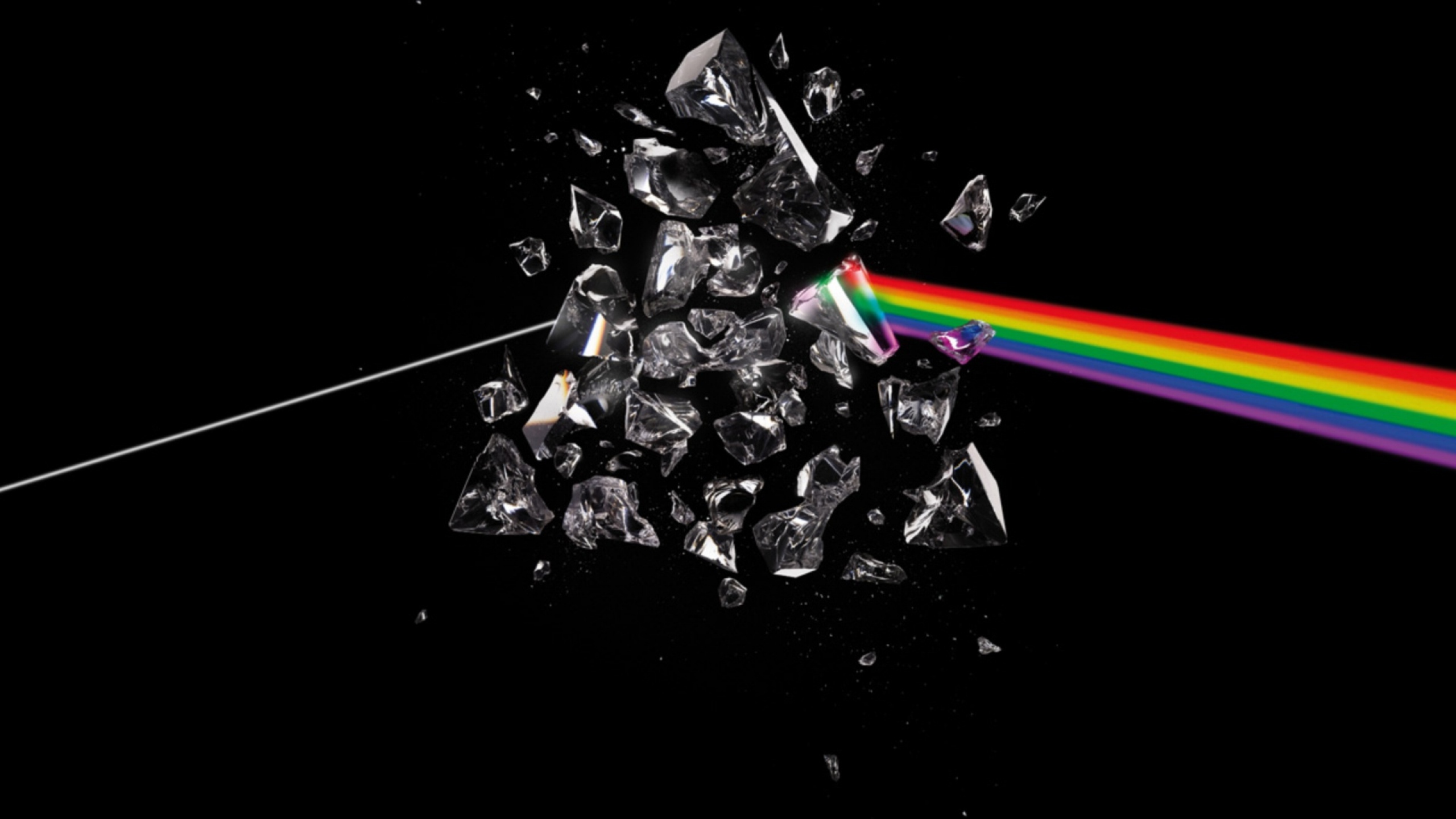 Wallpaper Pink Floyd, Debris, Rainbow, Graphics, Background 2560x1440.