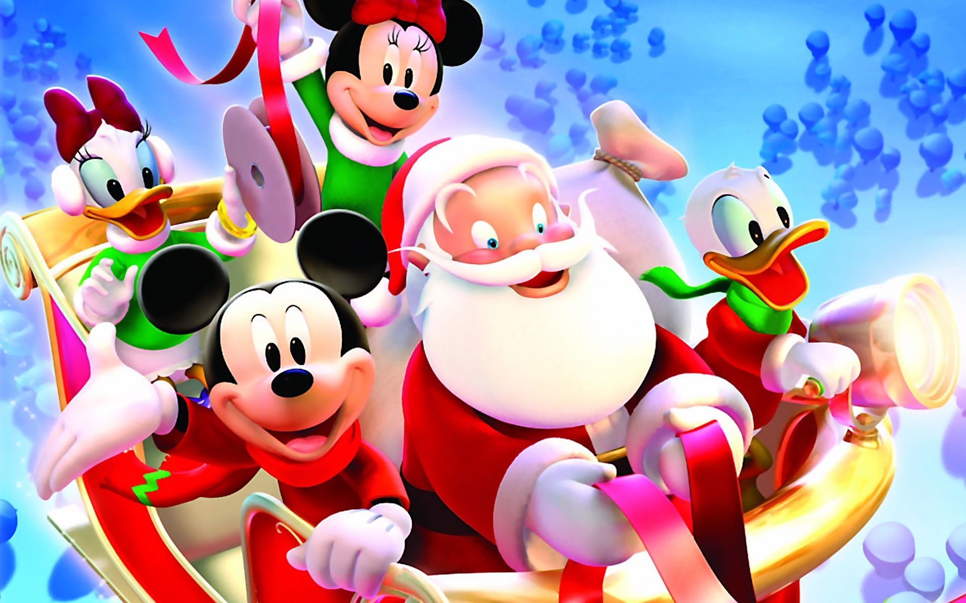Disney Christmas Wallpapers Hd Mickey Mouse With Santa Claus.