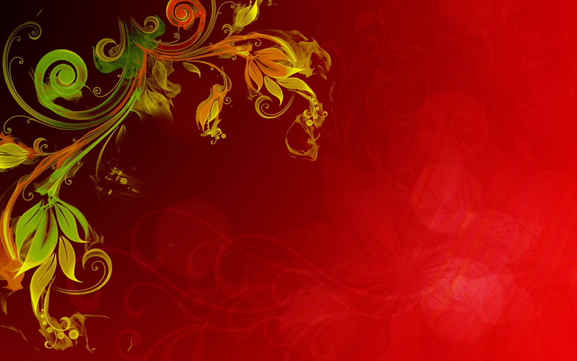 Floral Vector Red Background Hd : 
