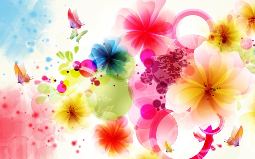 Flowers Vector Art Colorful Wallpaper