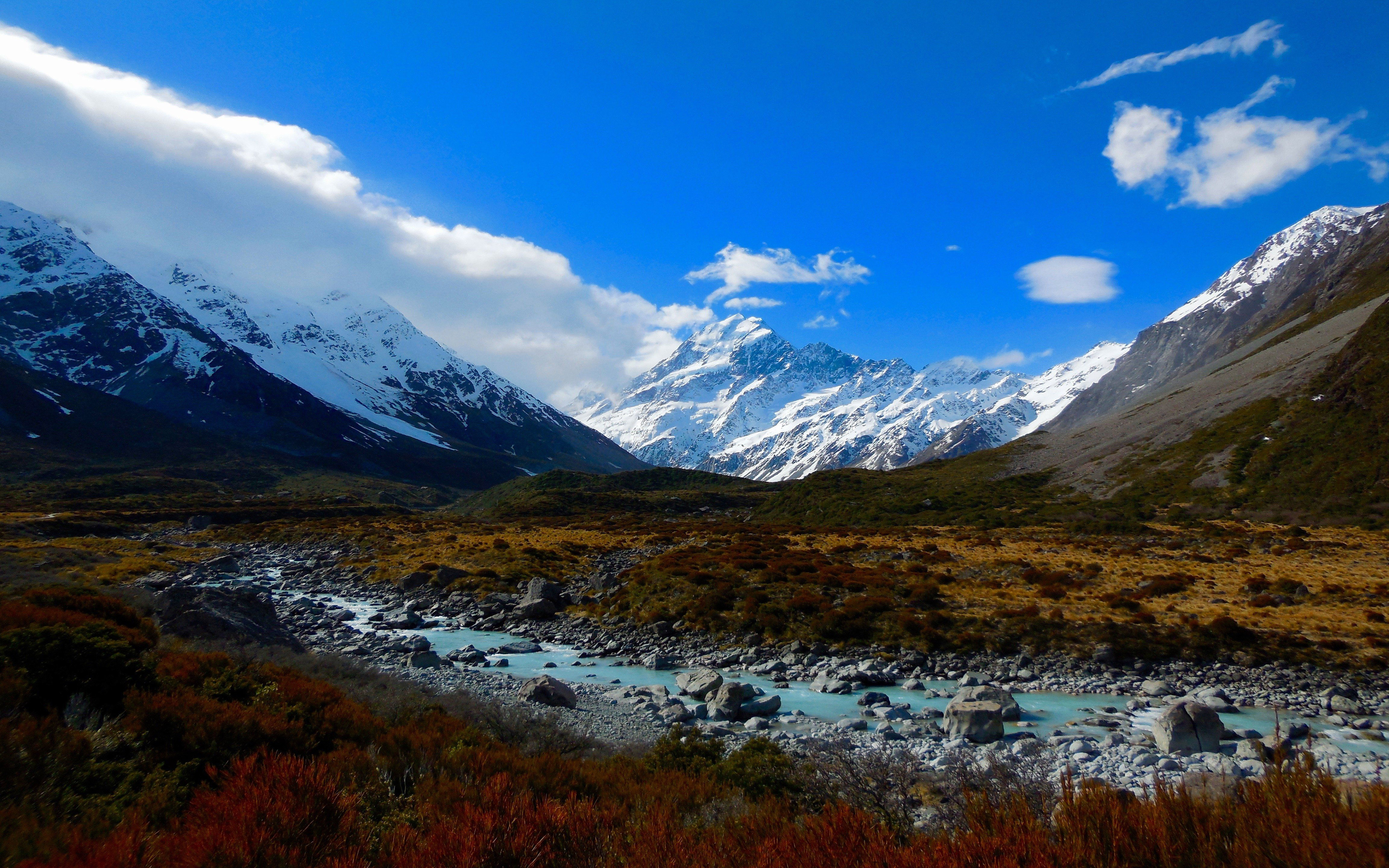 Mt Cook New Zealand Landscape Hd Wallpaper : 